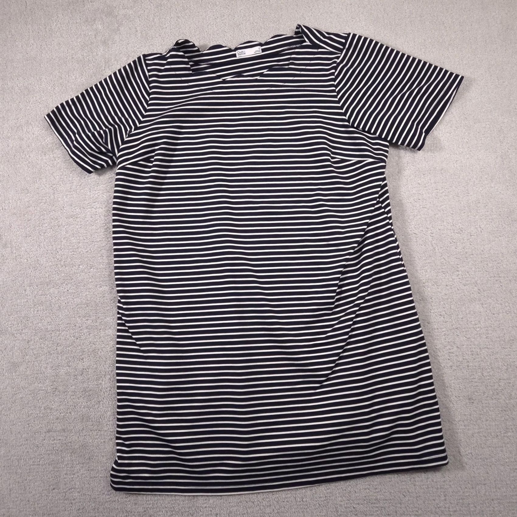 Croft & Barrow Croft & Barrow Dress T-Shirt Dress Womens 1X Navy White Stripe Scallop Neck Casual Size XL / US 12-14 / IT 48-50 - 2 Thumbnail