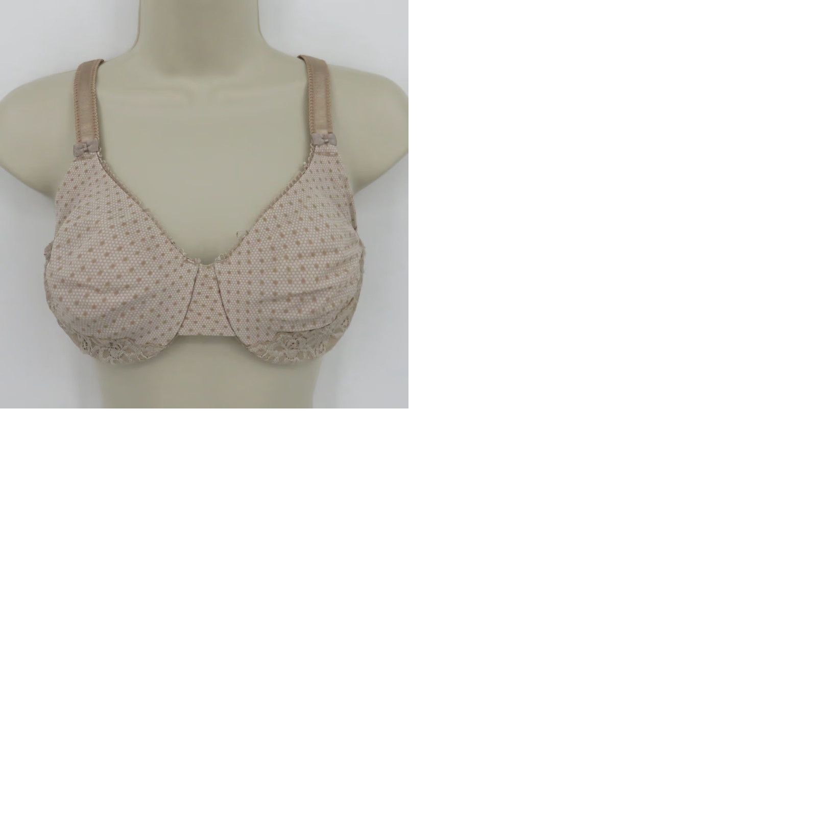 Vintage Olga Bra 36C Full Coverage Underwire T-Shirt Beige Polka Dot 35063 Ladies Womens Clothing Size ONE SIZE - 10 Thumbnail