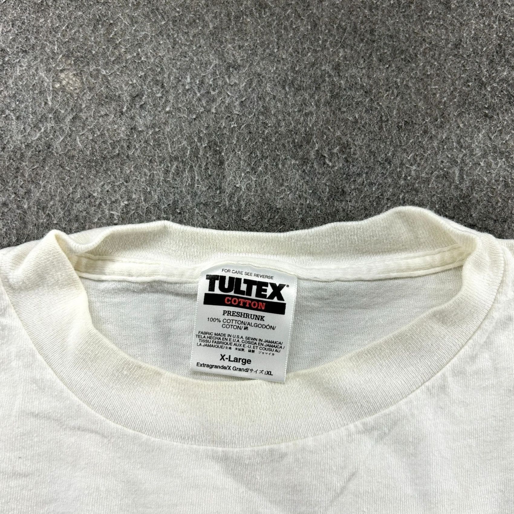 Tultex VINTAGE Santa Claus Shirt Mens XL White 90s Christmas Tultex Cotton Short Sleeve Crew Neck Swoosh Logo Reflective Machine Washable Size US XL / EU 56 / 4 - 2 Thumbnail