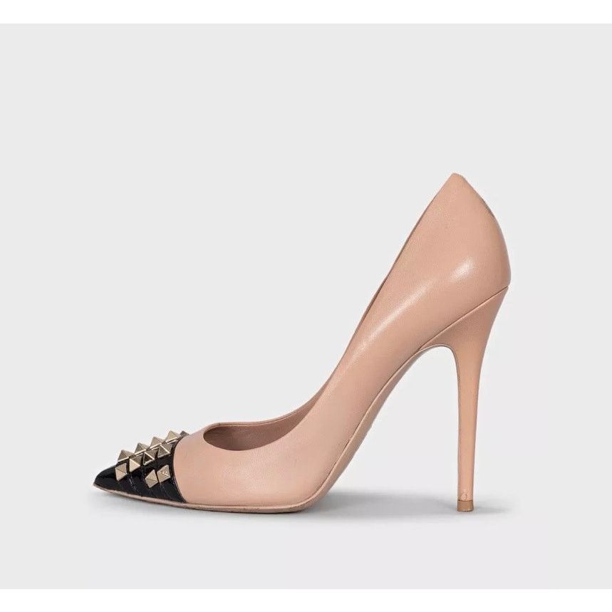 Valentino Valentino Beige Leather Studded Pumps - Size 38.5 Size US 8.5 / IT 38.5 - 1 Thumbnail
