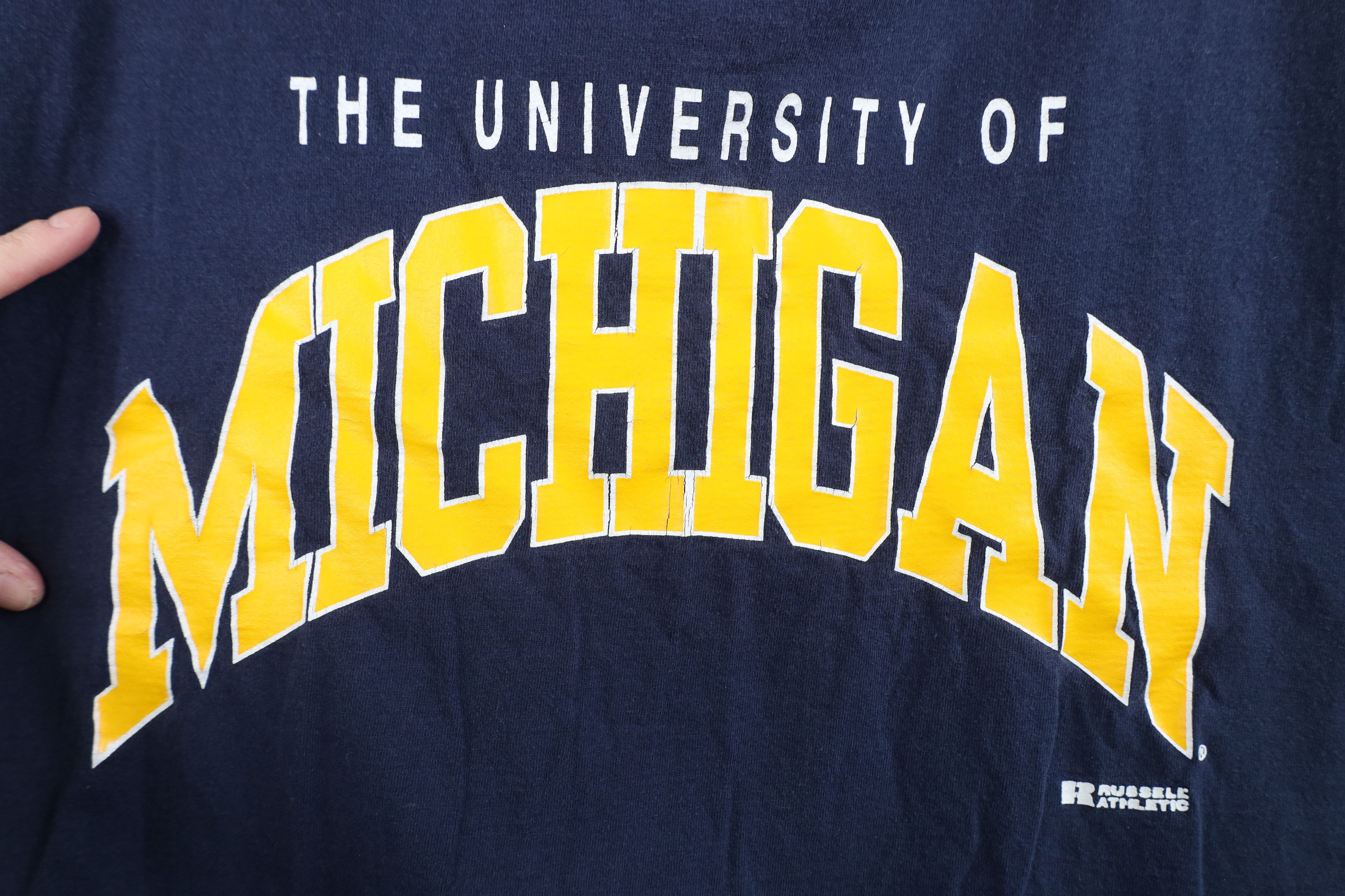 Russell Athletic Vintage 90s Russell Athletic University of Michigan T-Shirt Size US L / EU 52-54 / 3 - 4 Thumbnail