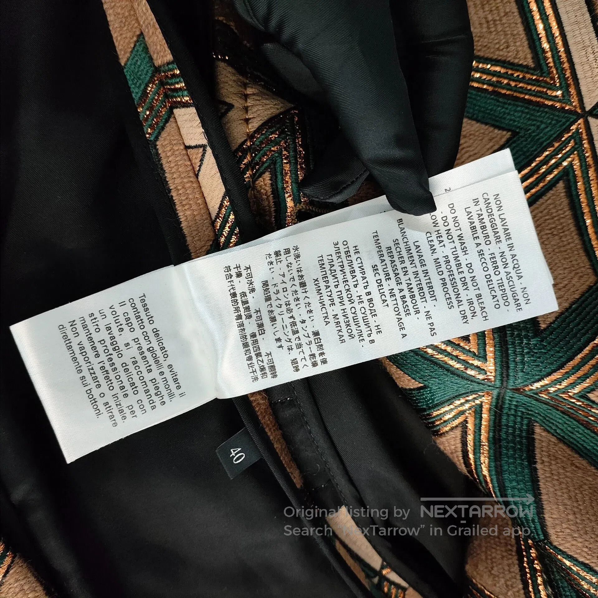 Gucci Gucci Brown Green Diamond Pattern Coat. Size US XXS / EU 40 - 8 Thumbnail