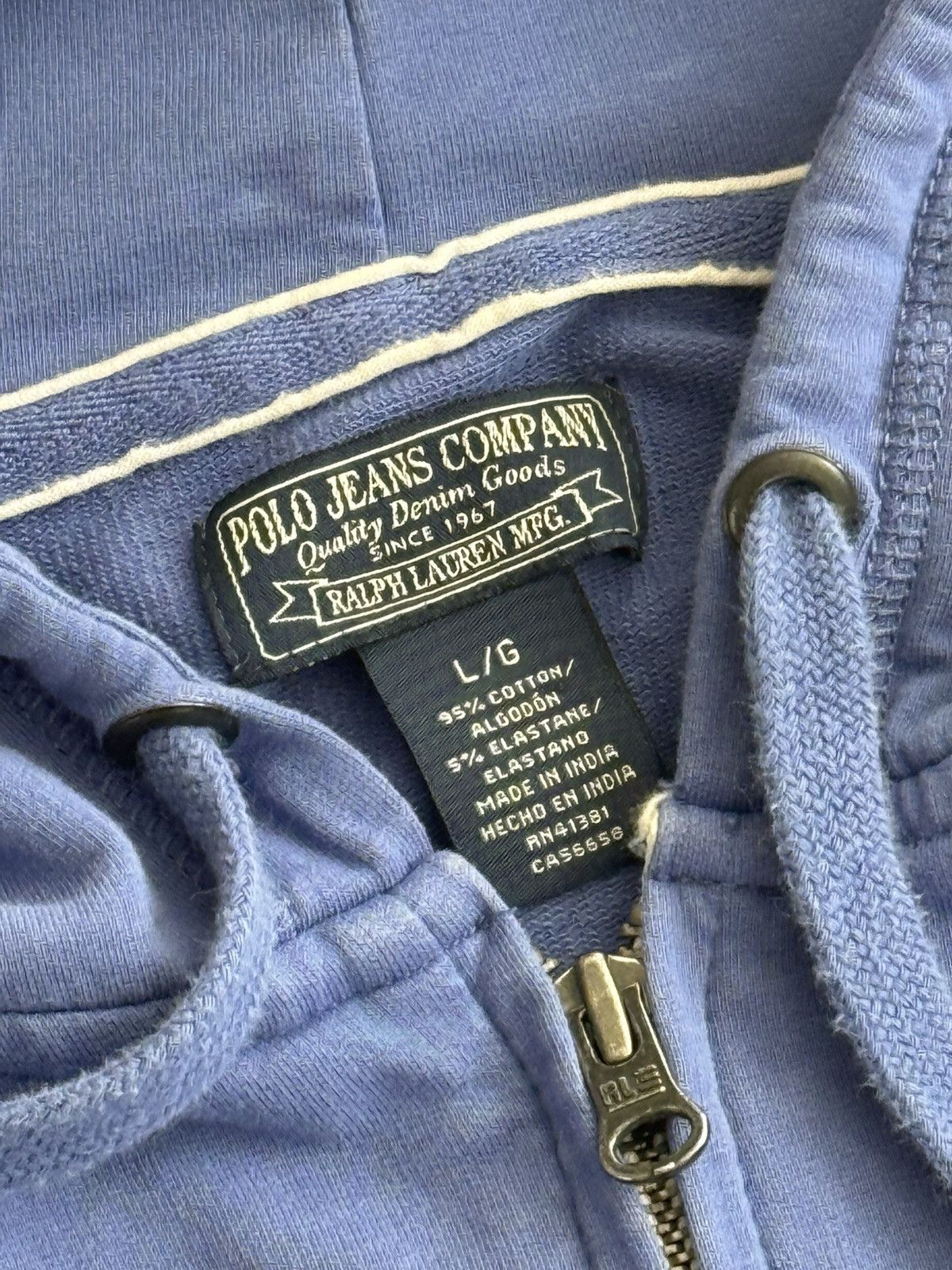 Polo Ralph Lauren Vintage Polo Jeans Ralph Lauren Blue Full zip up hoodie L Size L / US 10 / IT 46 - 3 Thumbnail