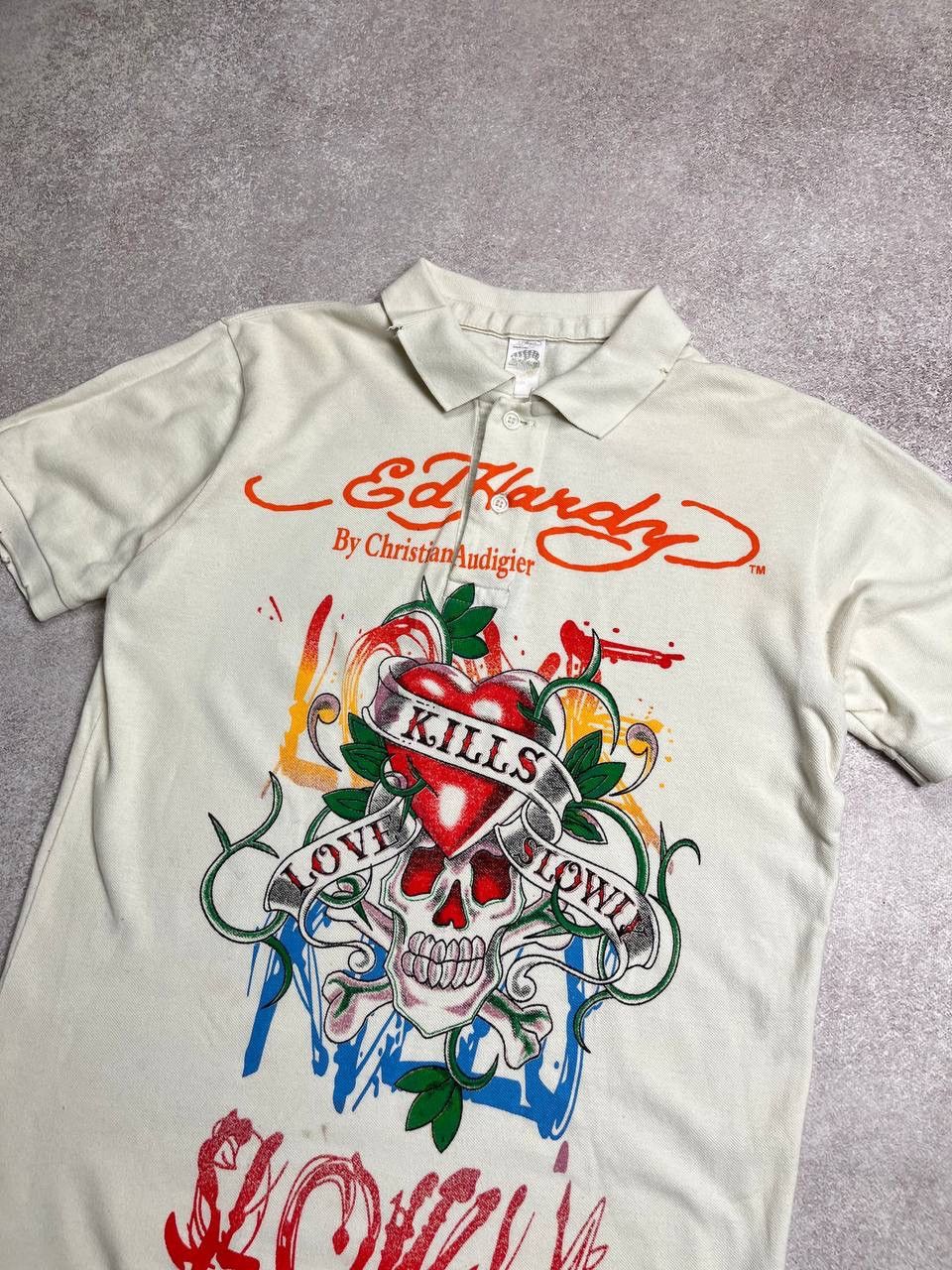 Ed Hardy Vintage Ed Hardy Christian Audigier Tattoo Skull Polo M Size US M / EU 48-50 / 2 - 3 Thumbnail