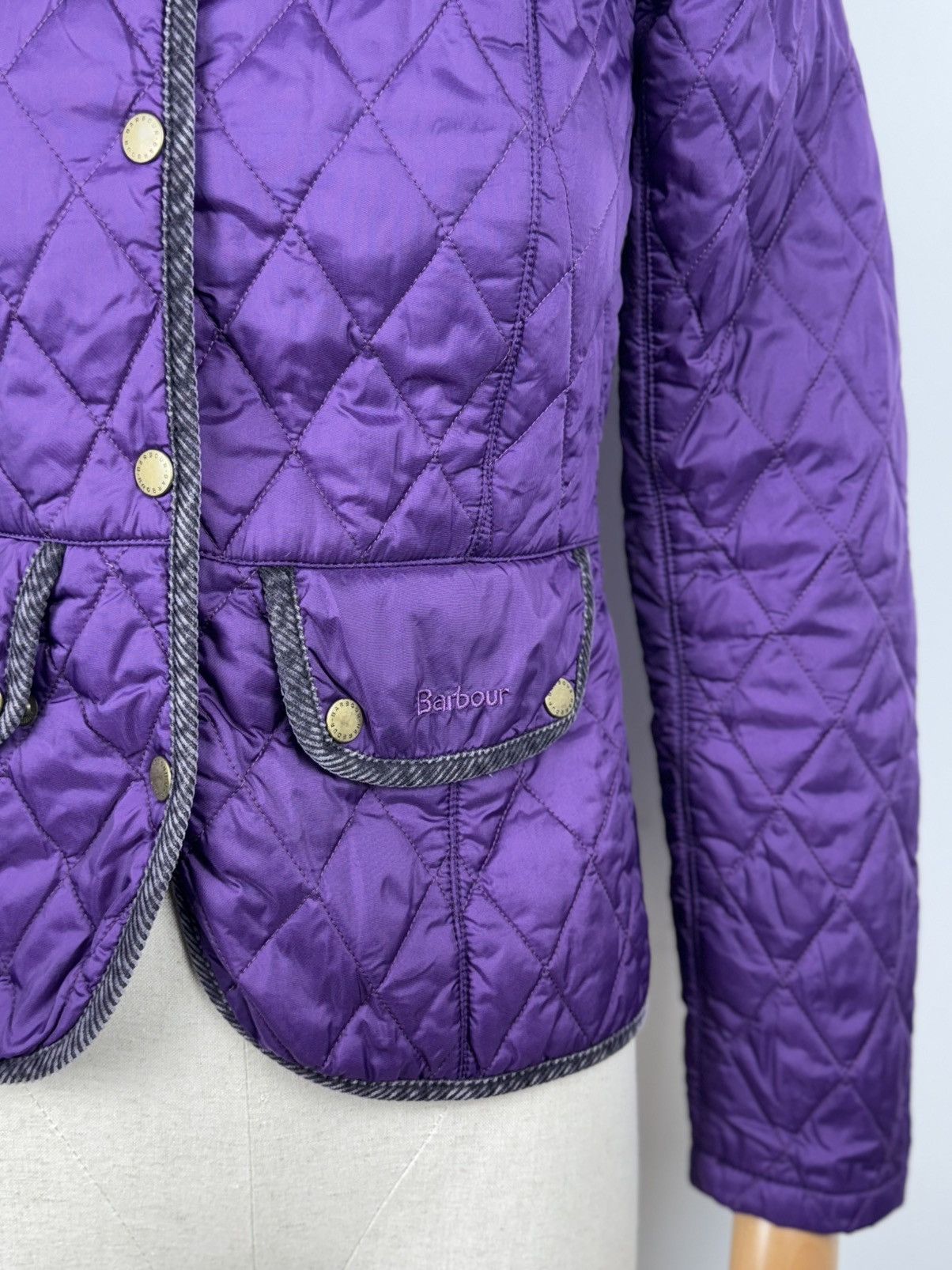 Barbour × Vintage Men’s Vintage Barbour Quit Jacket Purple size 4 Size S / US 4 / IT 40 - 3 Thumbnail