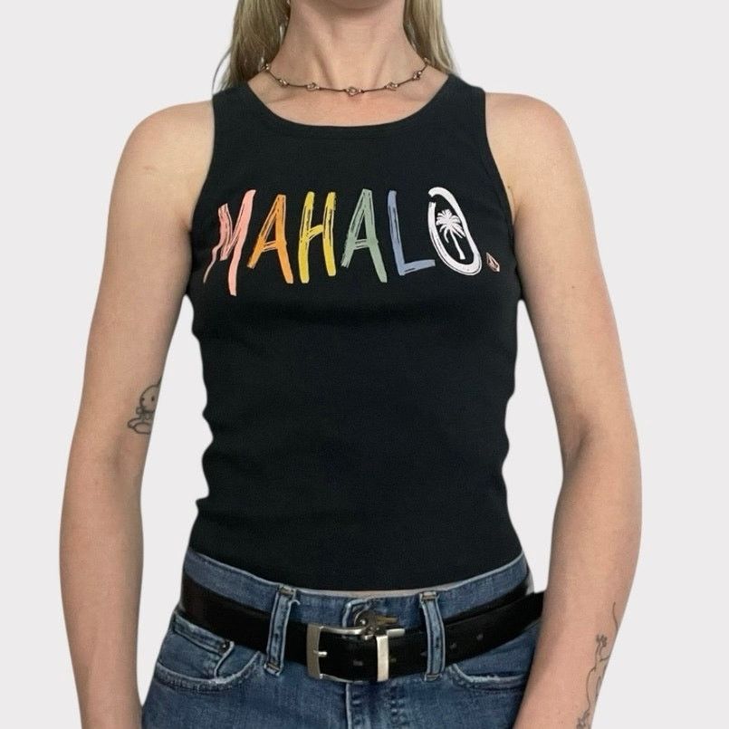 Volcom Volcom Black Mahalo Rainbow Palm Tree Graphic Tank Top Size S / US 4 / IT 40 - 1 Thumbnail