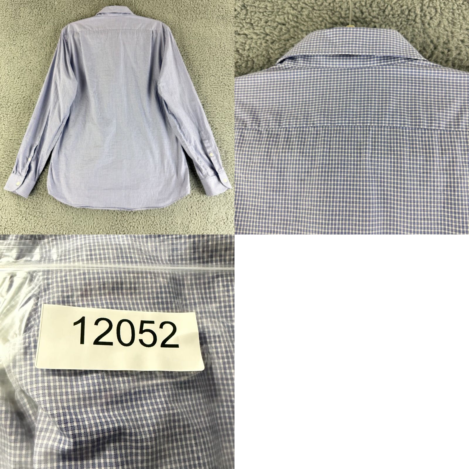 Reiss Reiss Dress Shirt Men L Blue Check Print Regular Fit Long Sleeve 100% Cotton Size 42R - 9 Thumbnail