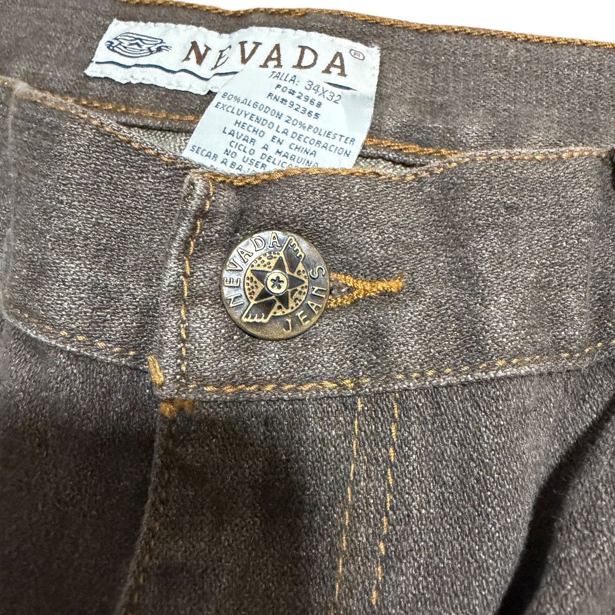 Vintage Nevada Superior Quality Jeans Baggy Y2K Contrast Stitch Size US 35 - 5 Thumbnail
