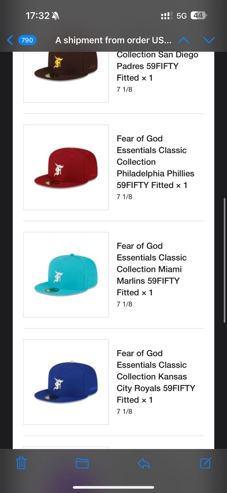 Fear of God Essentials Miami Marlins 59FIFTY Fitted
