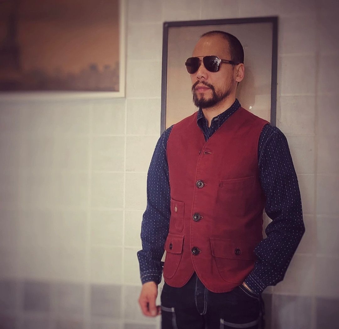 image of Freewheelers 13 Years Out Of Print Work Vests in Red, Men's (Size Large)