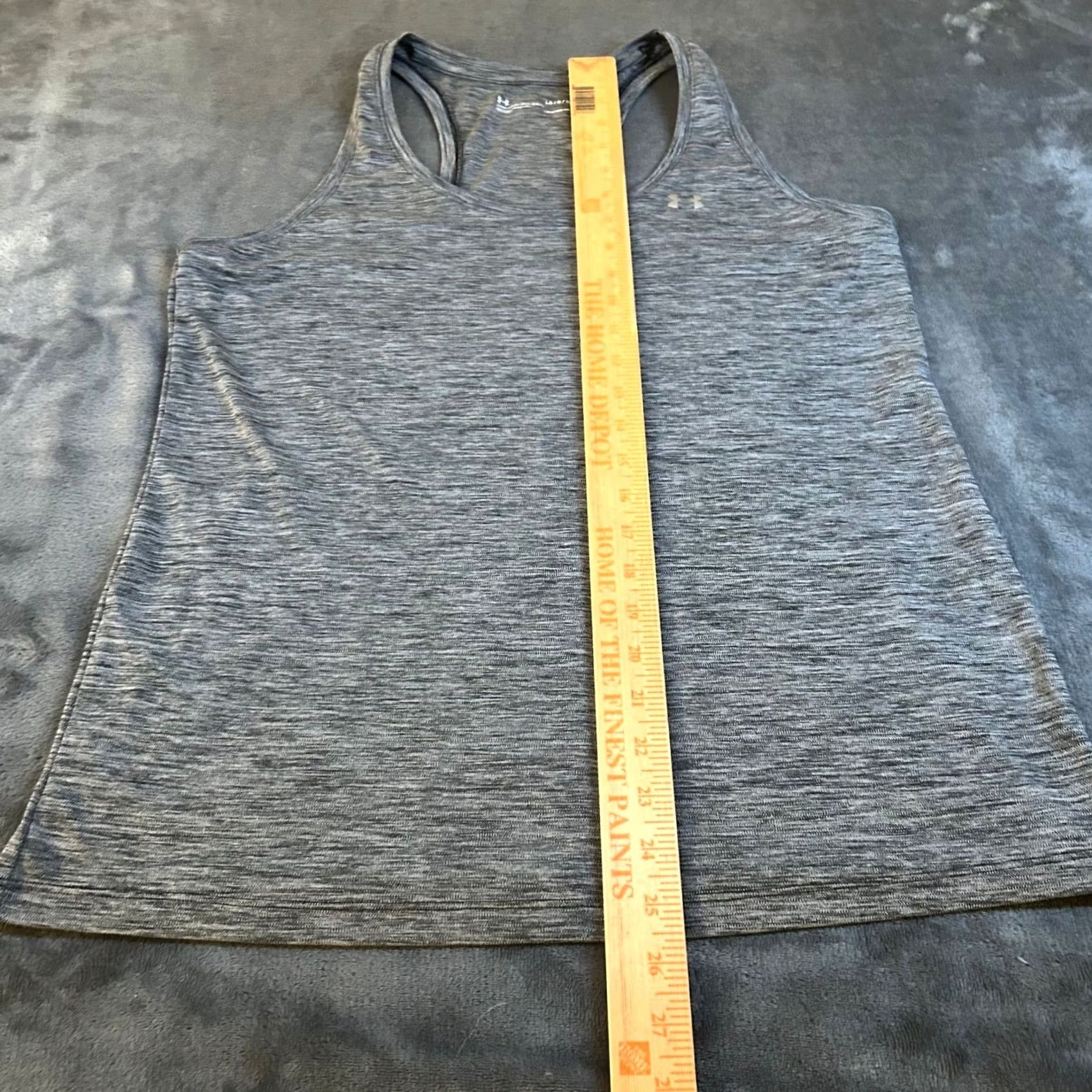Under Armour Under Armour HeatGear Tank Womens Large Gray Space Dye Racerback Loose Fit Size L / US 10 / IT 46 - 5 Thumbnail