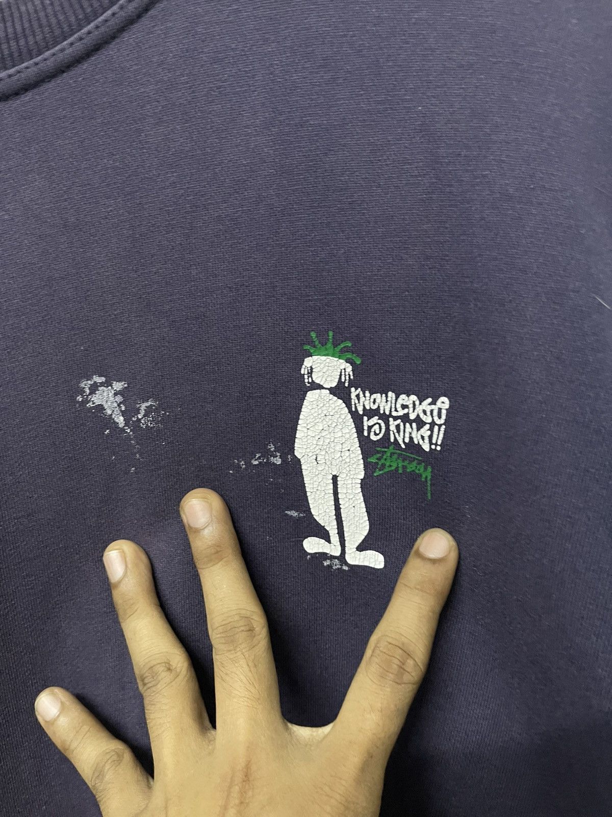 Stussy 90s STUSSY RASTAMAN KNOWLEDGE IS KING SWEATSHIRT DISTRESSED Size US S / EU 44-46 / 1 - 7 Thumbnail