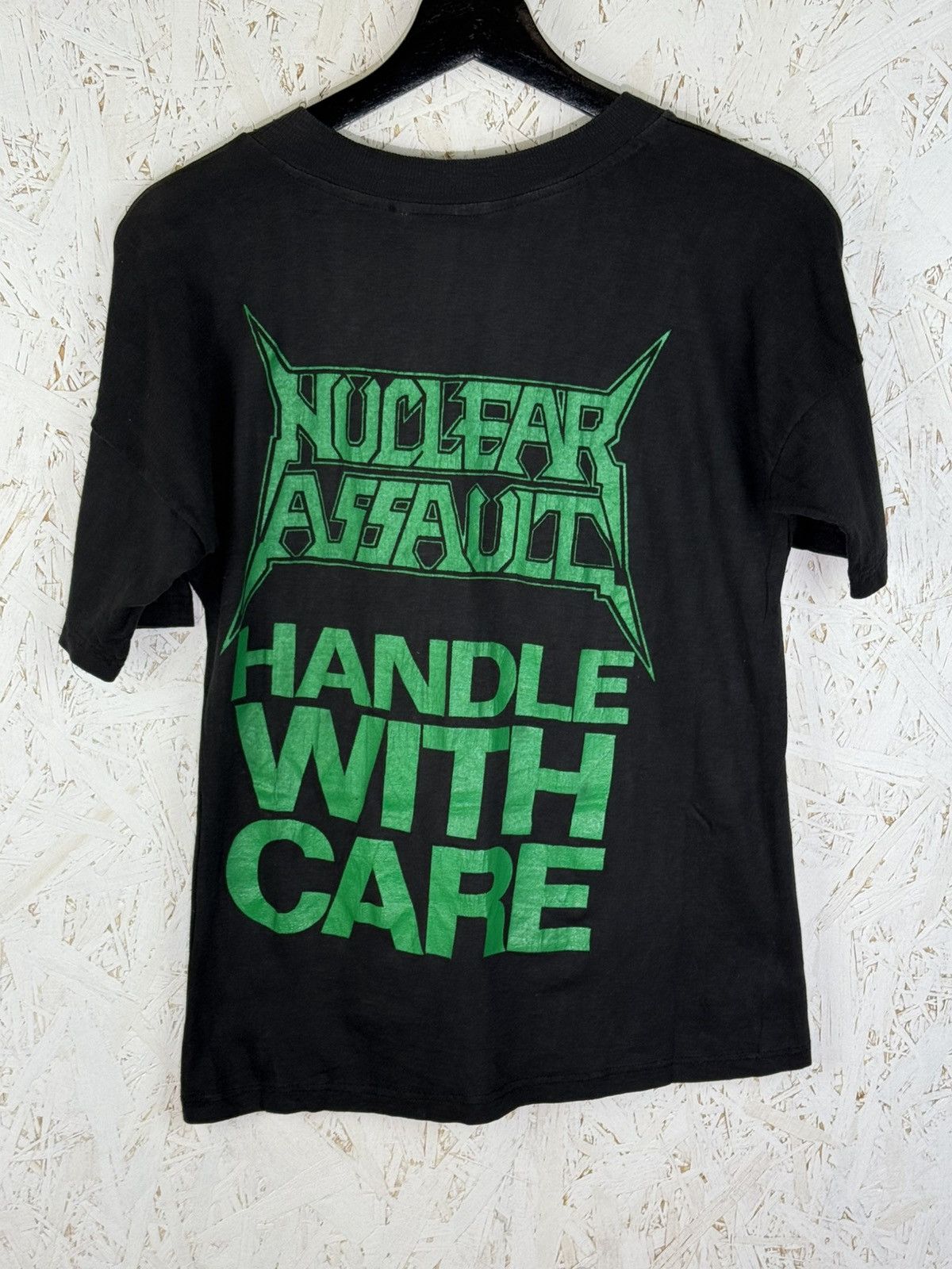 Band Tees 80s Vintage Nuclear Assault Handle With Care Metal T-Shirt Size US XS / EU 42 / 0 - 5 Thumbnail