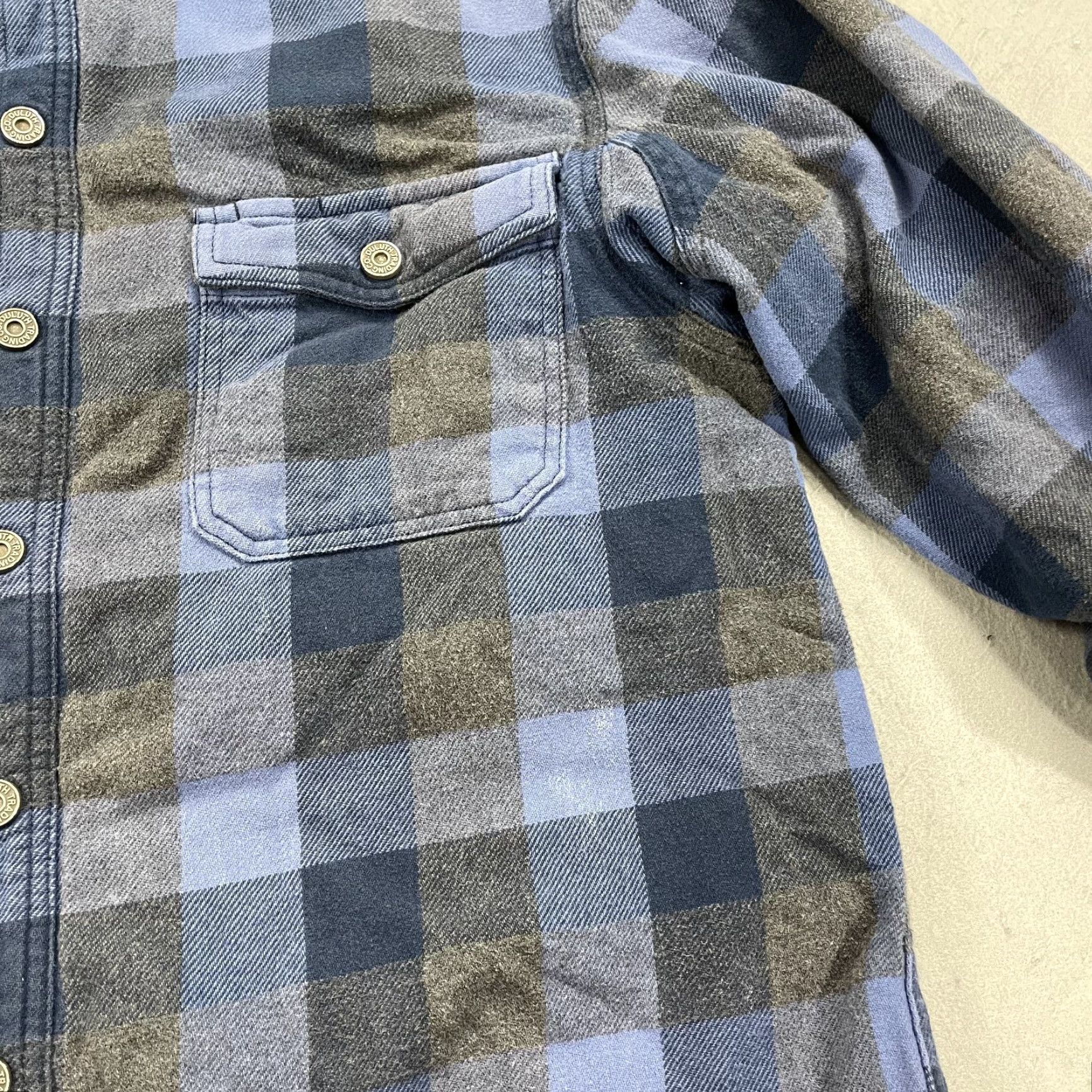 Vintage Duluth Shacket Mens Large Blue Plaid Heavy Flapjack Work Shirt Jacket Size US L / EU 52-54 / 3 - 5 Thumbnail