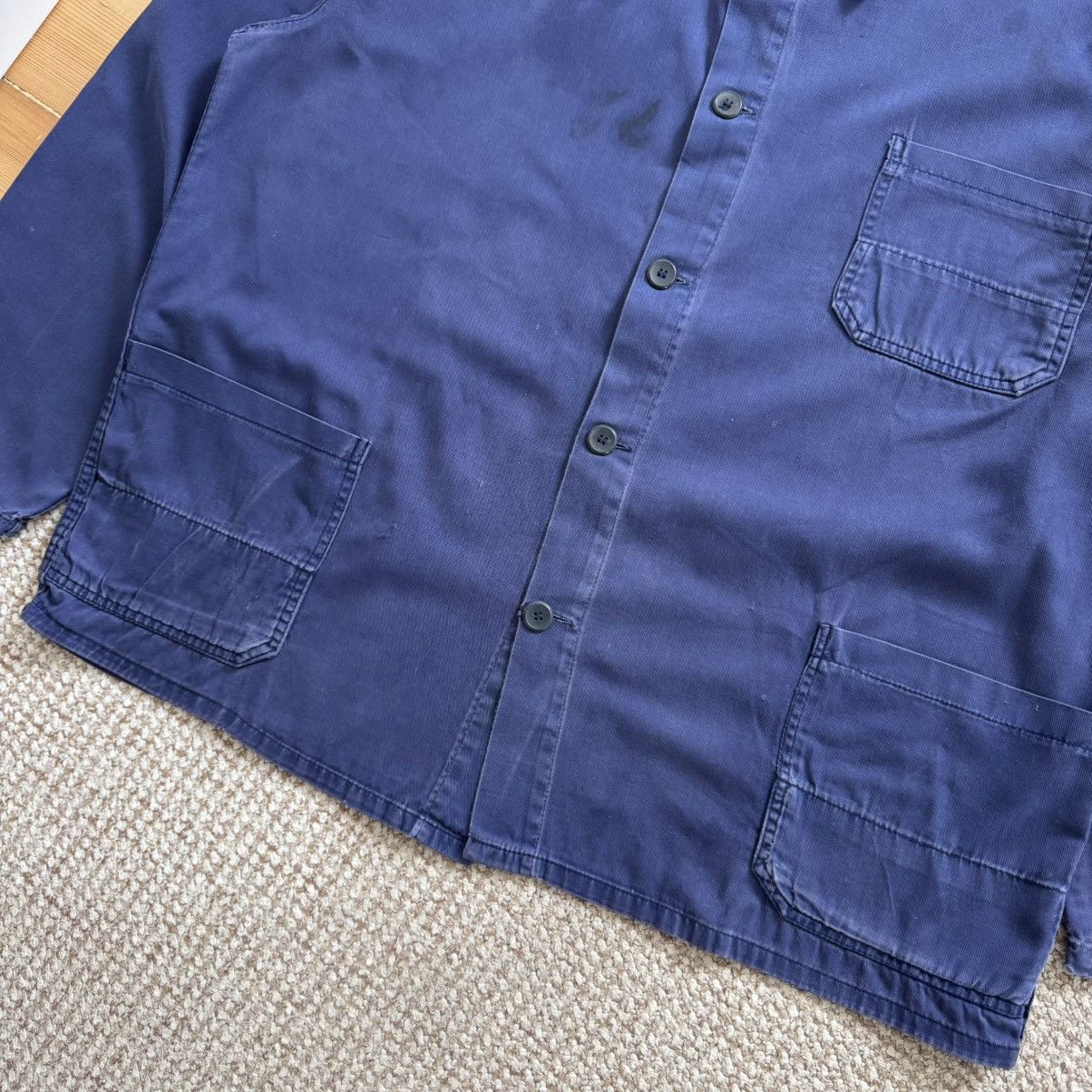 Le Laboureur French vintage faded sanfor work chore stained worn jacket Size US XL / EU 56 / 4 - 6 Thumbnail