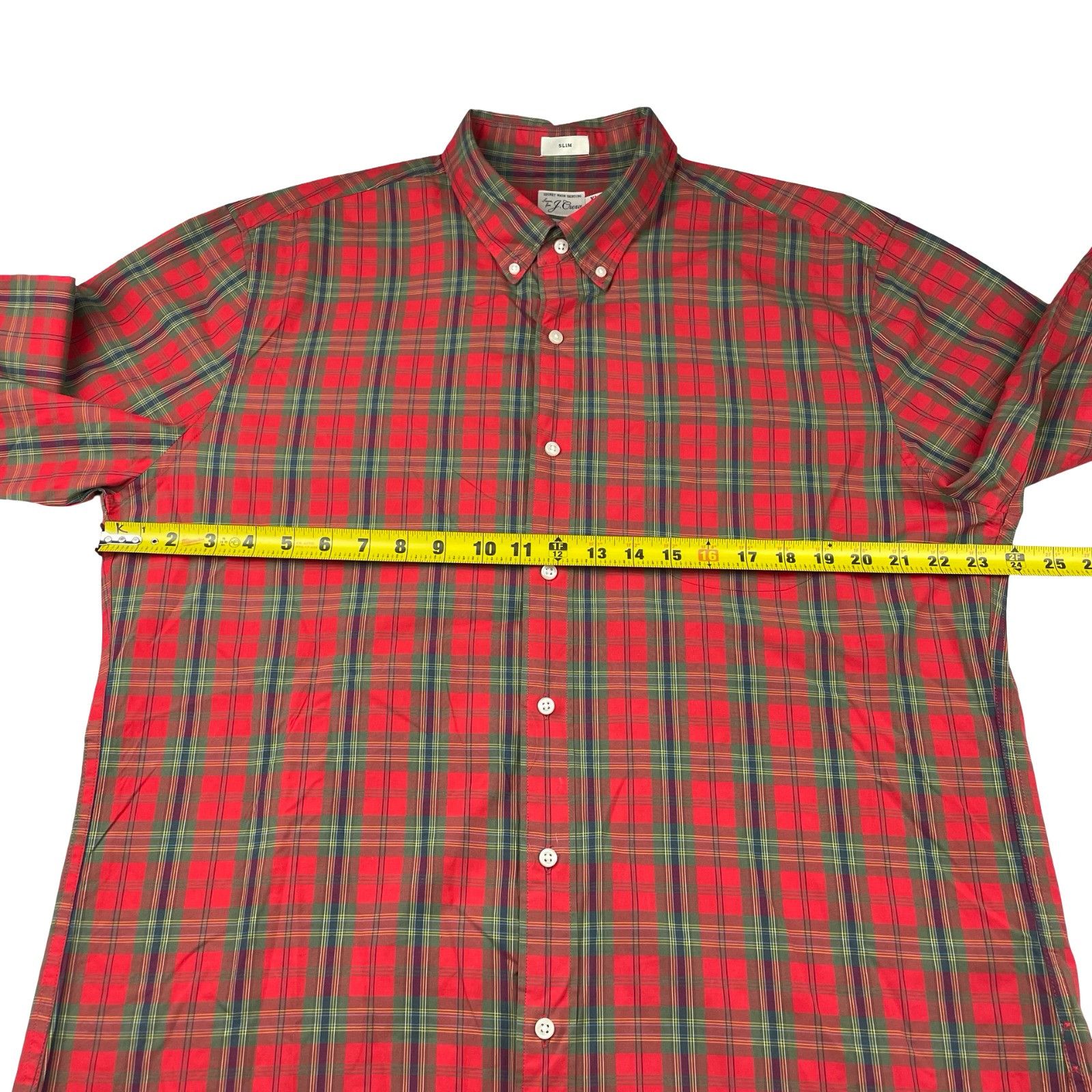 J.Crew J.Crew Men's 100's 2-Ply Yarns Slim Fit L/S Button Shirt Red Size US XL / EU 56 / 4 - 8 Thumbnail