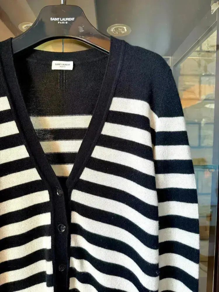Saint Laurent Paris Saint Laurent Paris by Hedi 14AW Stripe Knitwear Cardigan-2 Size US S / EU 44-46 / 1 - 7 Thumbnail