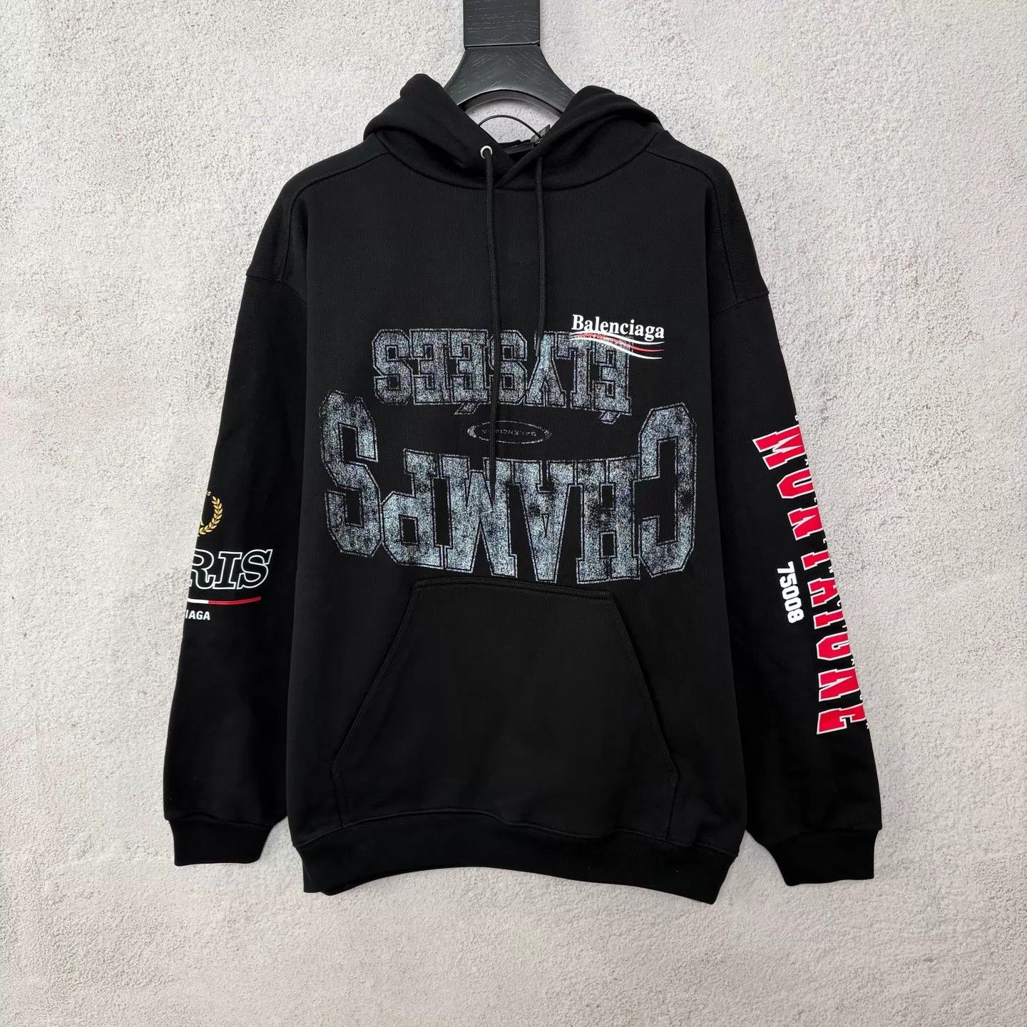Balenciaga Balenciaga 25 SS Multi-Wave Black Regular Hoodie S Size M / US 6-8 / IT 42-44 - 1 Thumbnail