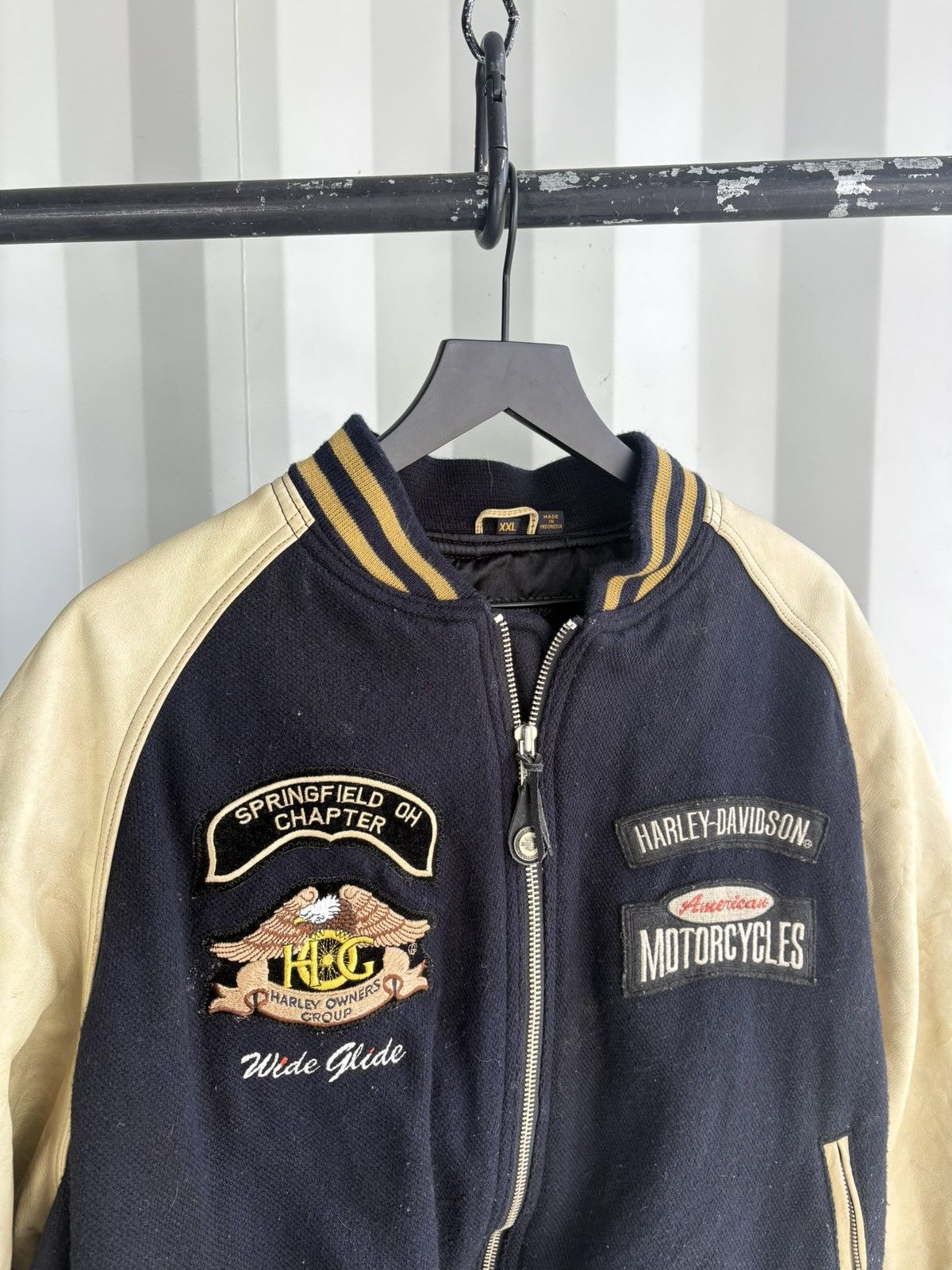 Harley Davidson Harley Davidson Varsity Wool Leather Jacket GRUNGE THRASHED Size US XXL / EU 58 / 5 - 4 Thumbnail