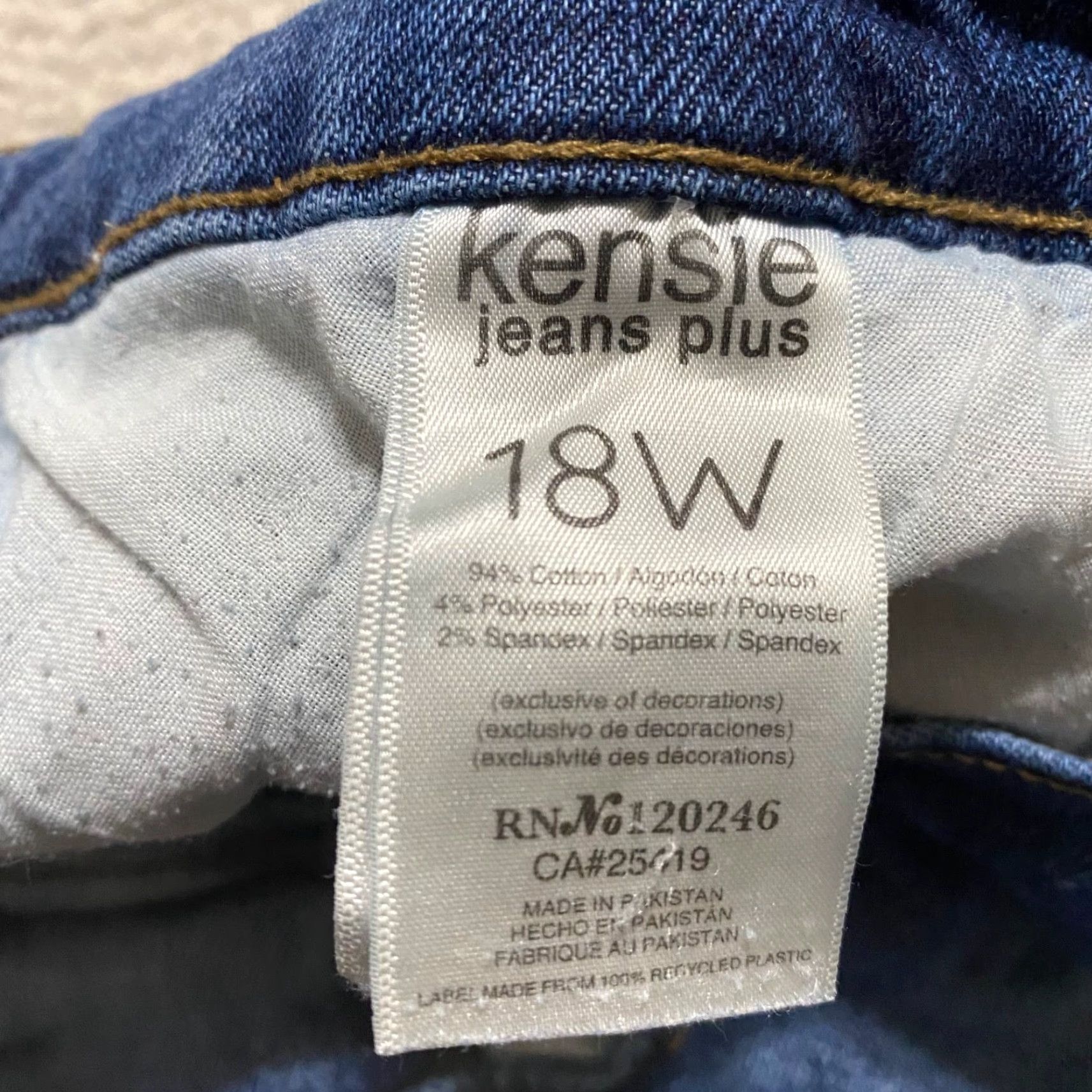 Vintage Kensie Jeans Jeans Blue Kensie Womens 18W Plus Medium Wash High Rise Straight 5-Pocket Denim Size 40" / US 18 - 4 Thumbnail