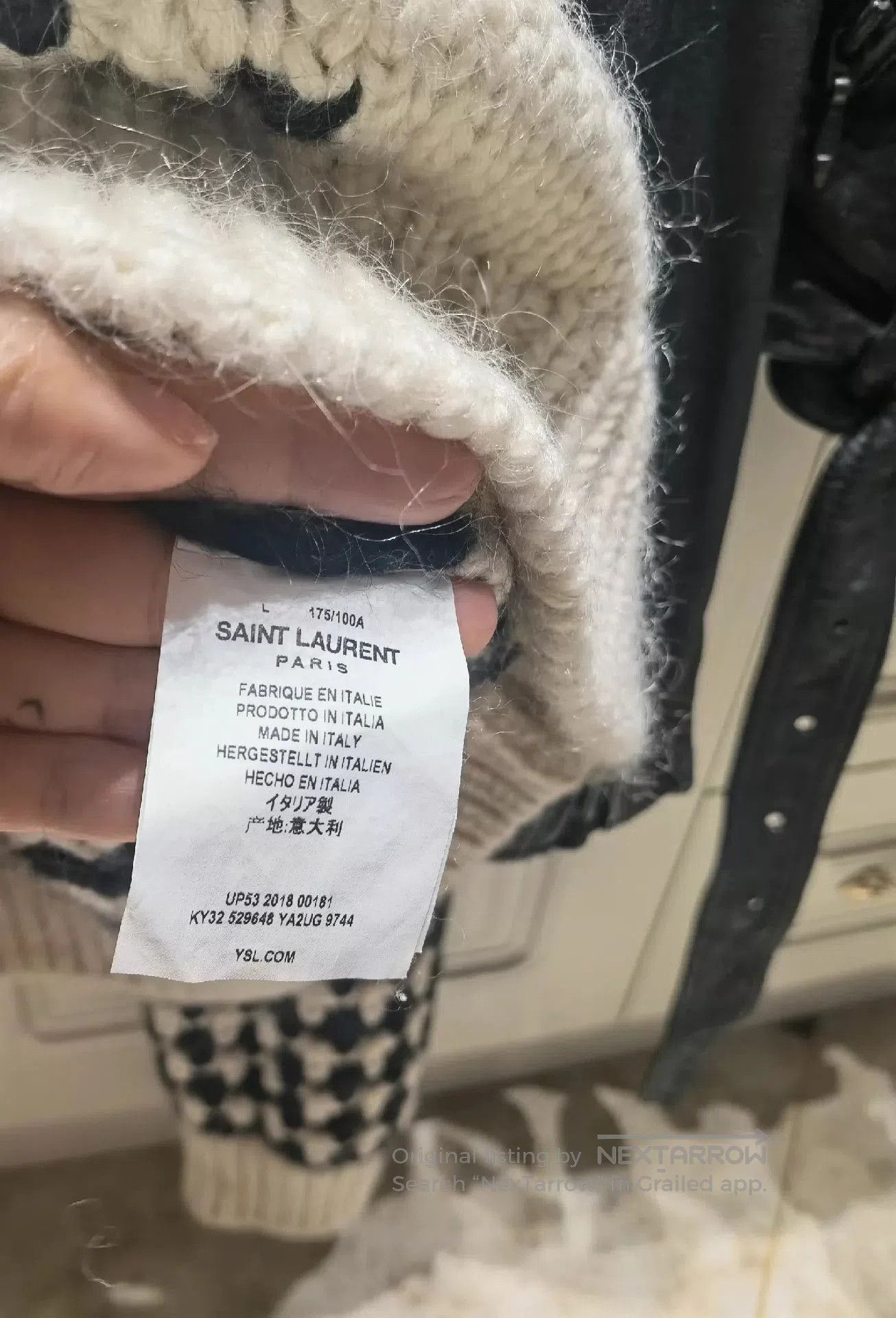 Saint Laurent Paris Saint Laurent Paris Black and white long sleeved knitted sw Size US L / EU 52-54 / 3 - 3 Thumbnail