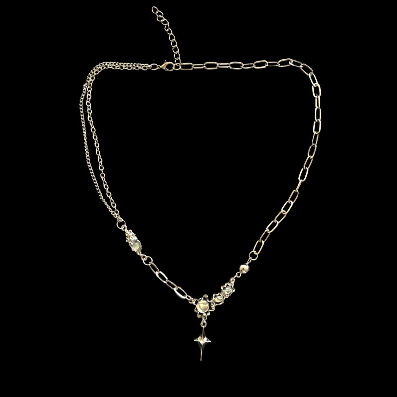 Jewelry Electro Chain Crystal Stone Silver Abstract Star Pop Fantasy Size ONE SIZE - 5 Thumbnail