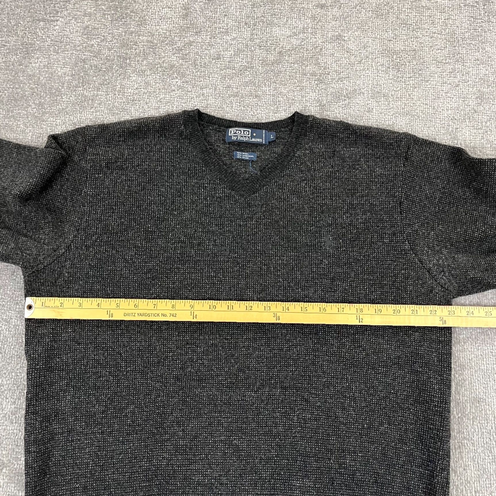 Polo Ralph Lauren Polo Ralph Lauren Sweater Mens L Gray Lambswool Blend V-Neck Pullover Light Size US L / EU 52-54 / 3 - 4 Thumbnail