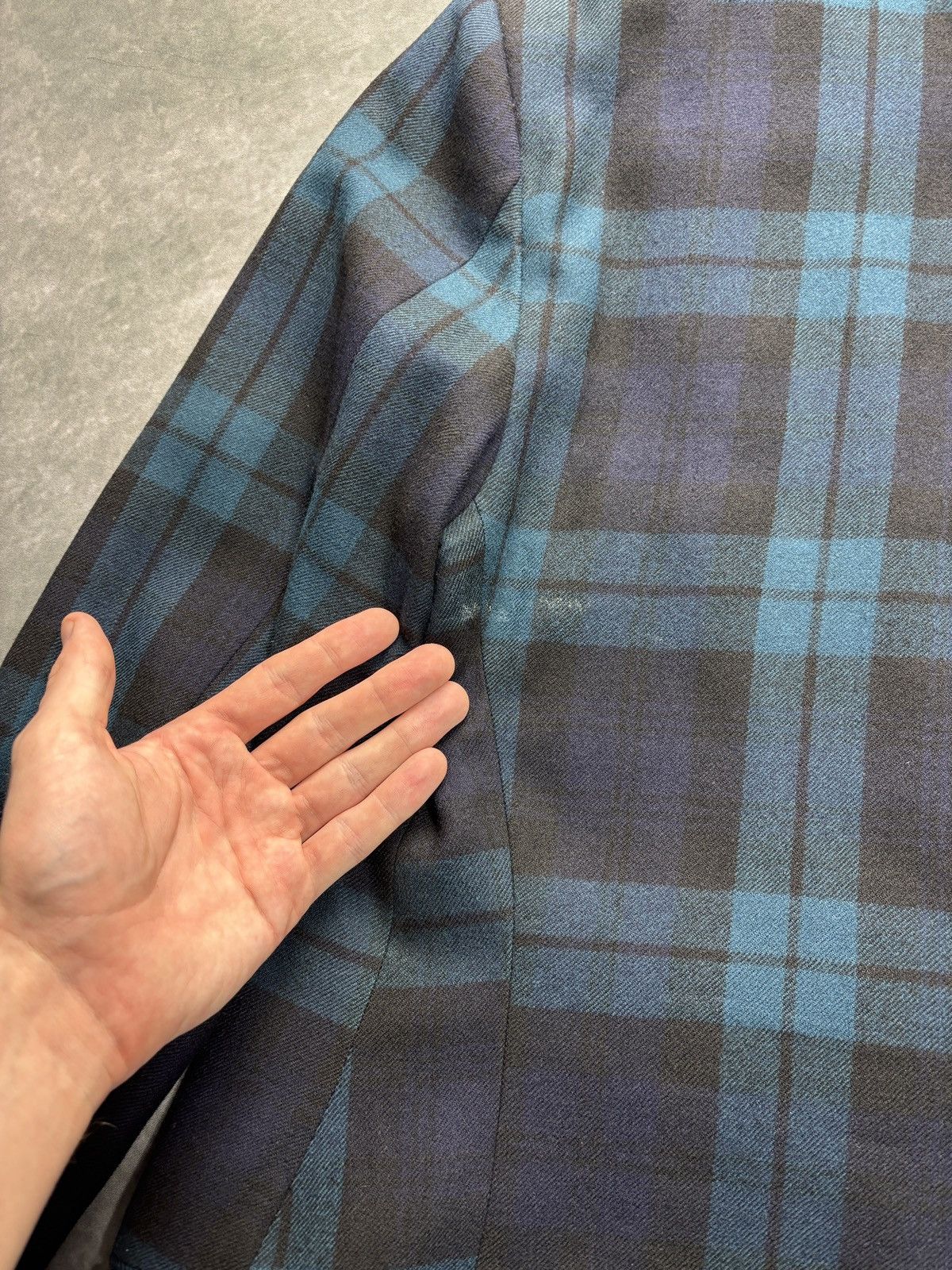 Vintage 1950s Plaid Blazer True Vintage Suit Jacket Wool 1940s Green Size 40R - 7 Thumbnail