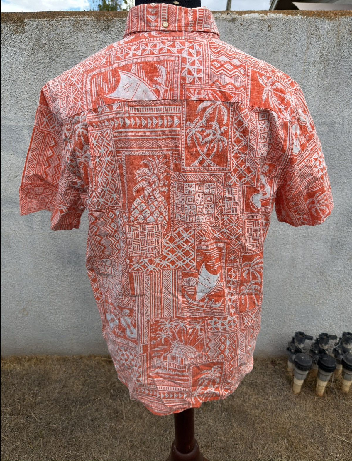 Reyn Spooner PreOwned Reyn Spooner Tailored Fit Hawaiian Orange Men's XL Size US XL / EU 56 / 4 - 2 Thumbnail