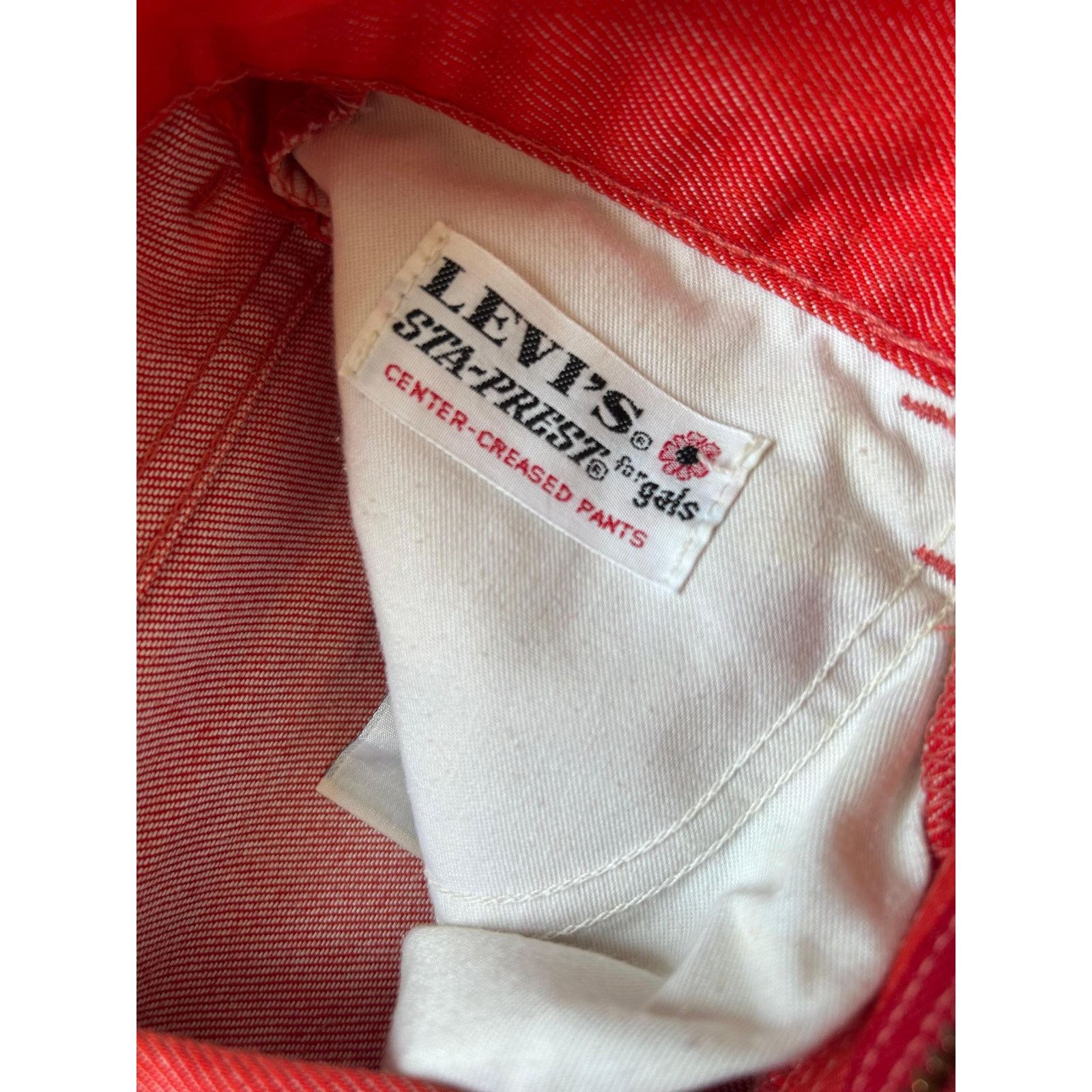Levi's Levi's 526 Sta-Prest Red Capri Jeans Made in Italy 90s Size US 27 - 7 Thumbnail