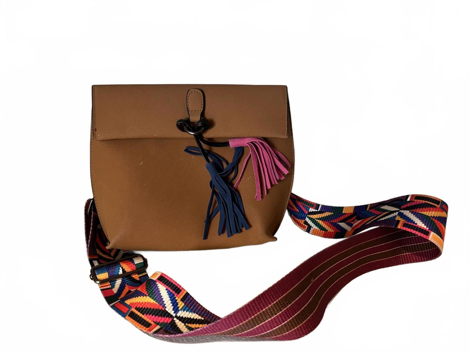 Designer Threaded Pear Crossbody Bag with Colorful Strap Size ONE SIZE - 1 Thumbnail