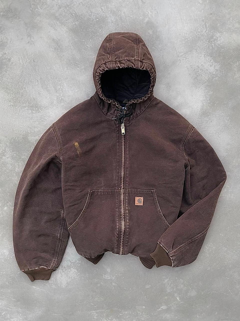 Carhartt Fadedd Dark Brown Carhartt Hooded Active Jacket J130-DKB Size US L / EU 52-54 / 3 - 1 Thumbnail