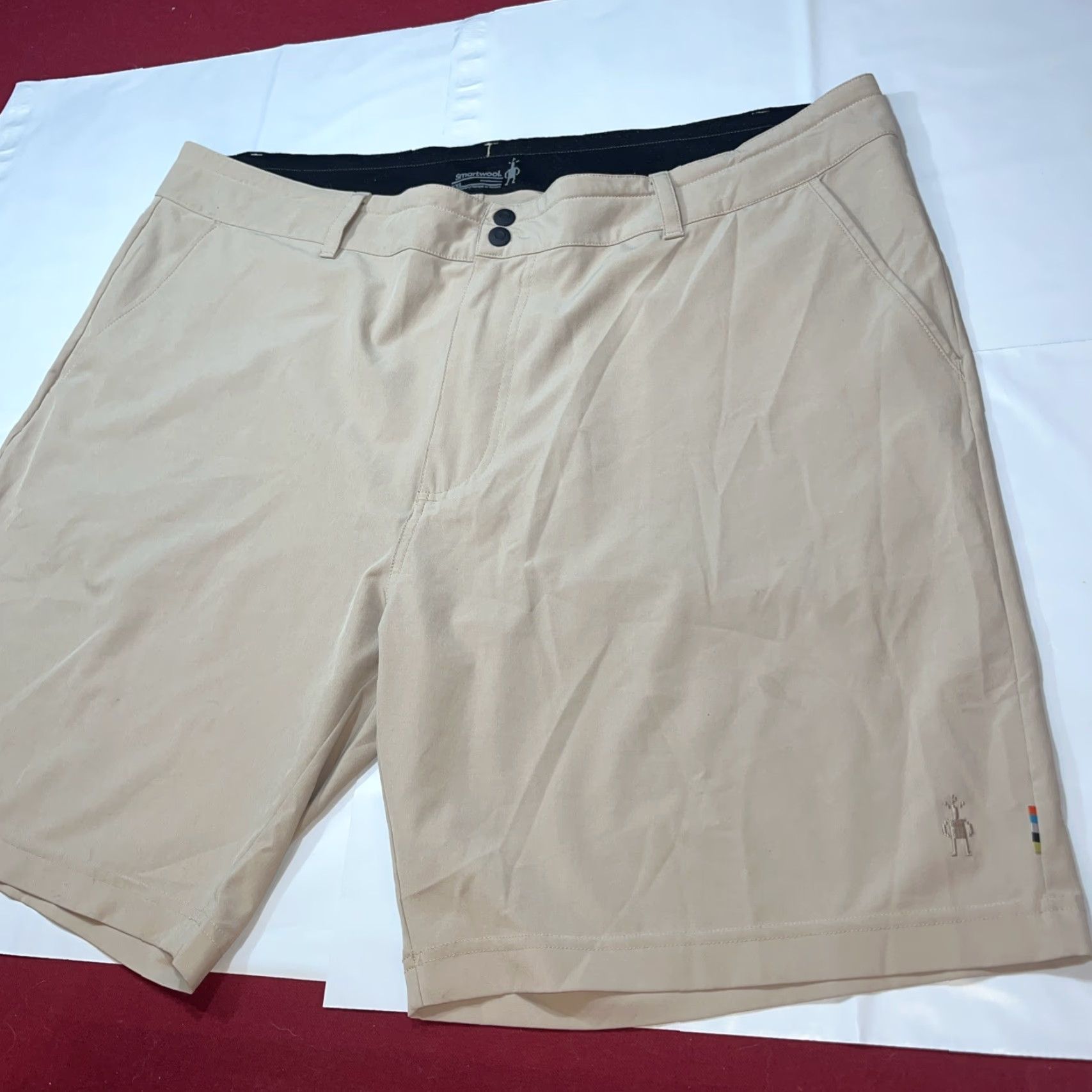 Smartwool Smartwool TAN Merino Wool Zip Snap Shorts Men’s 2XL Outdoor Hiking 8” inseam NEW Size US 39 - 3 Thumbnail