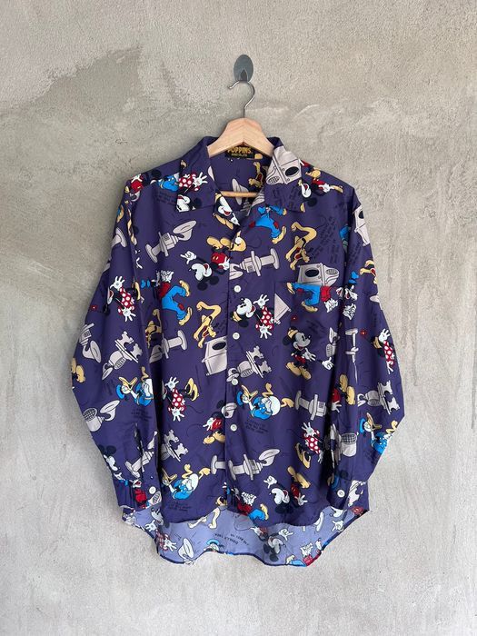 Mickey Mouse Vintage Poppins Mickey Mouse Cartoon Shirt Button up Grailed