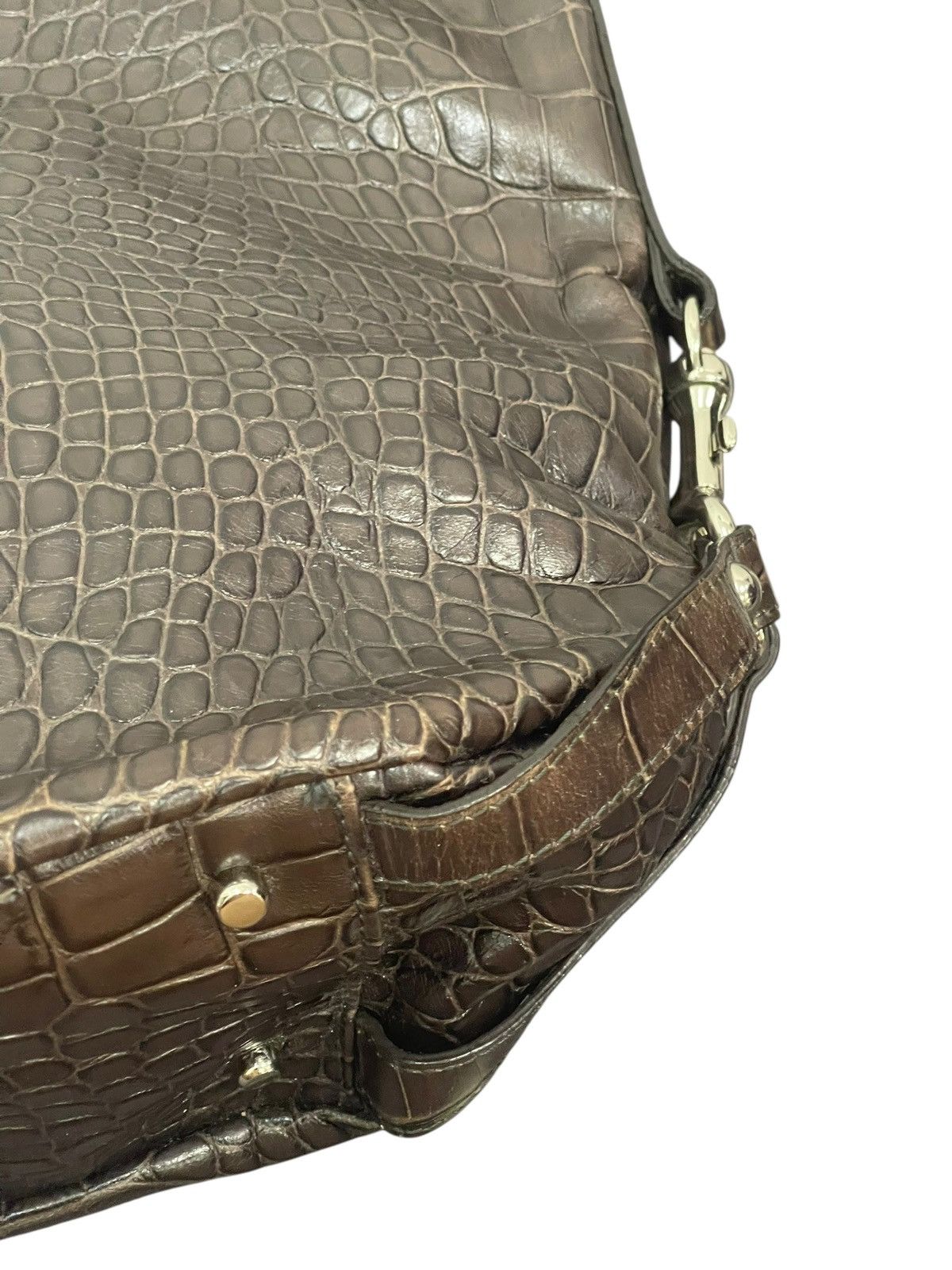 Genuine Leather Crocodile Embossed Palio Full Leather Shoulder Bag 2🟩1 Size ONE SIZE - 9 Thumbnail
