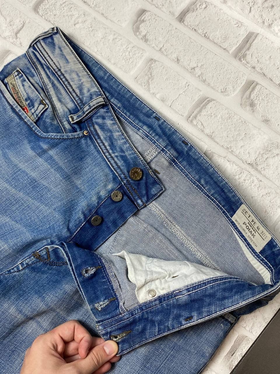 Diesel Diesel Poiak Jeans Mens Acid Washed Tapered Zipper Pockets Size US 34 / EU 50 - 16 Thumbnail
