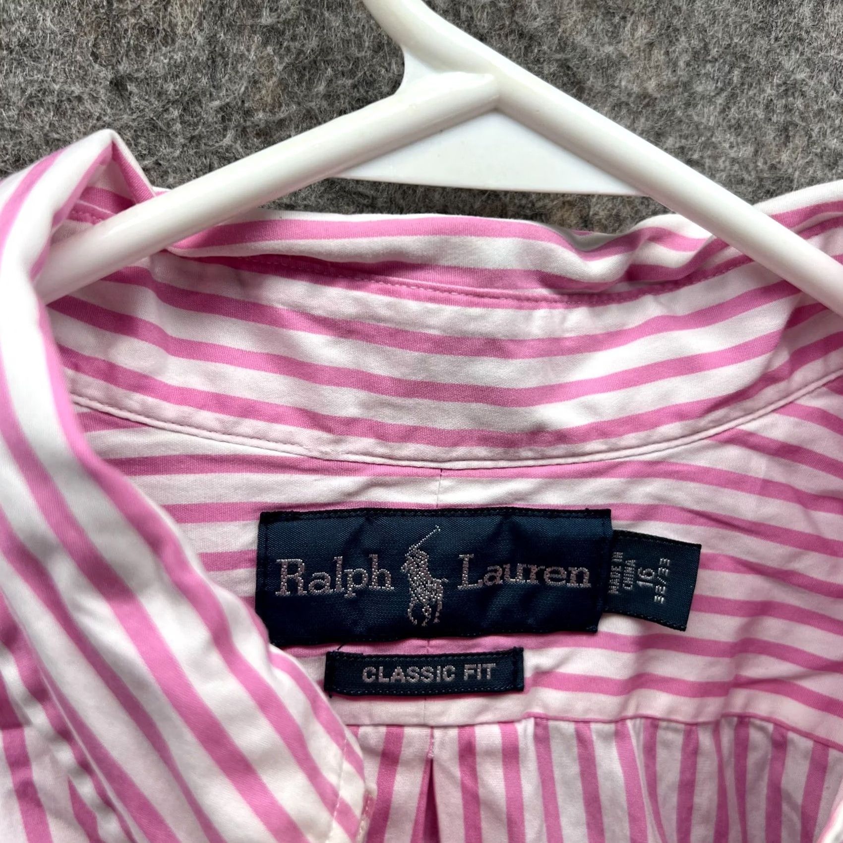 Ralph Lauren VINTAGE Ralph Lauren Shirt Men 16 32/33 Pink Striped Button-Down Polo Casual Business Formal Warmer All Seasons Womens, Mens Size US L / EU 52-54 / 3 - 7 Thumbnail