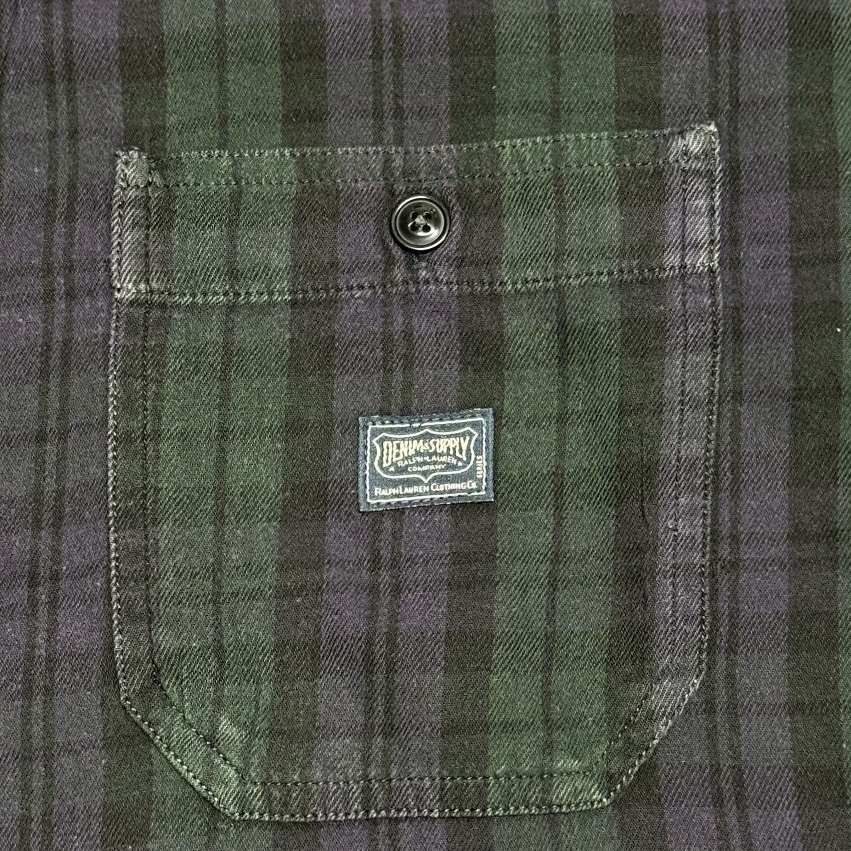 Ralph Lauren Ralph Lauren Denim & Supply Shirt Mens Large Green Black Purple Plaid Long Sleeve Button-Up Regular Fit Multicolor Cotton Flannel Size US L / EU 52-54 / 3 - 4 Thumbnail