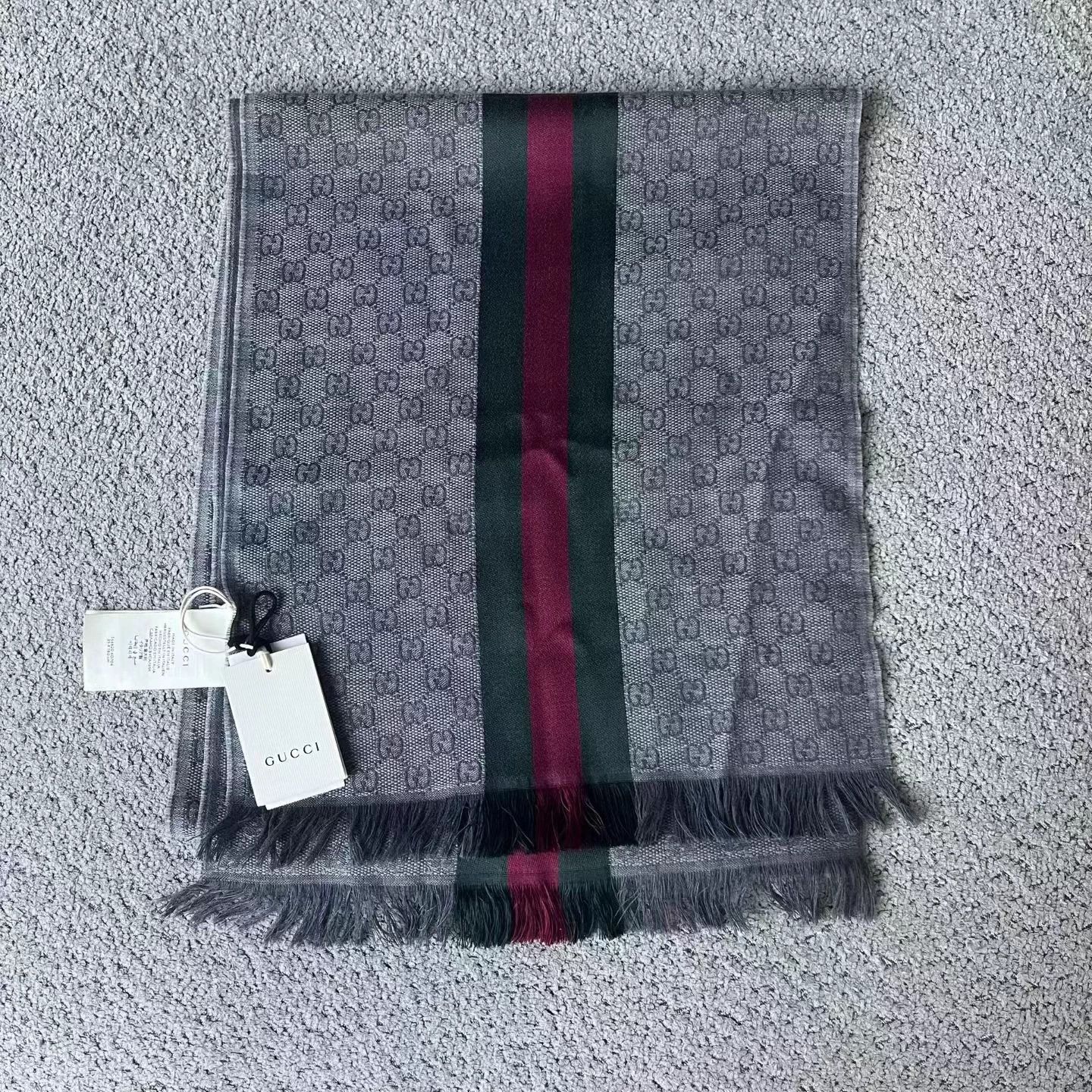 Gucci Gucci Classic Stripe Wool Double G Scarf New with Tags Size ONE SIZE - 1 Thumbnail