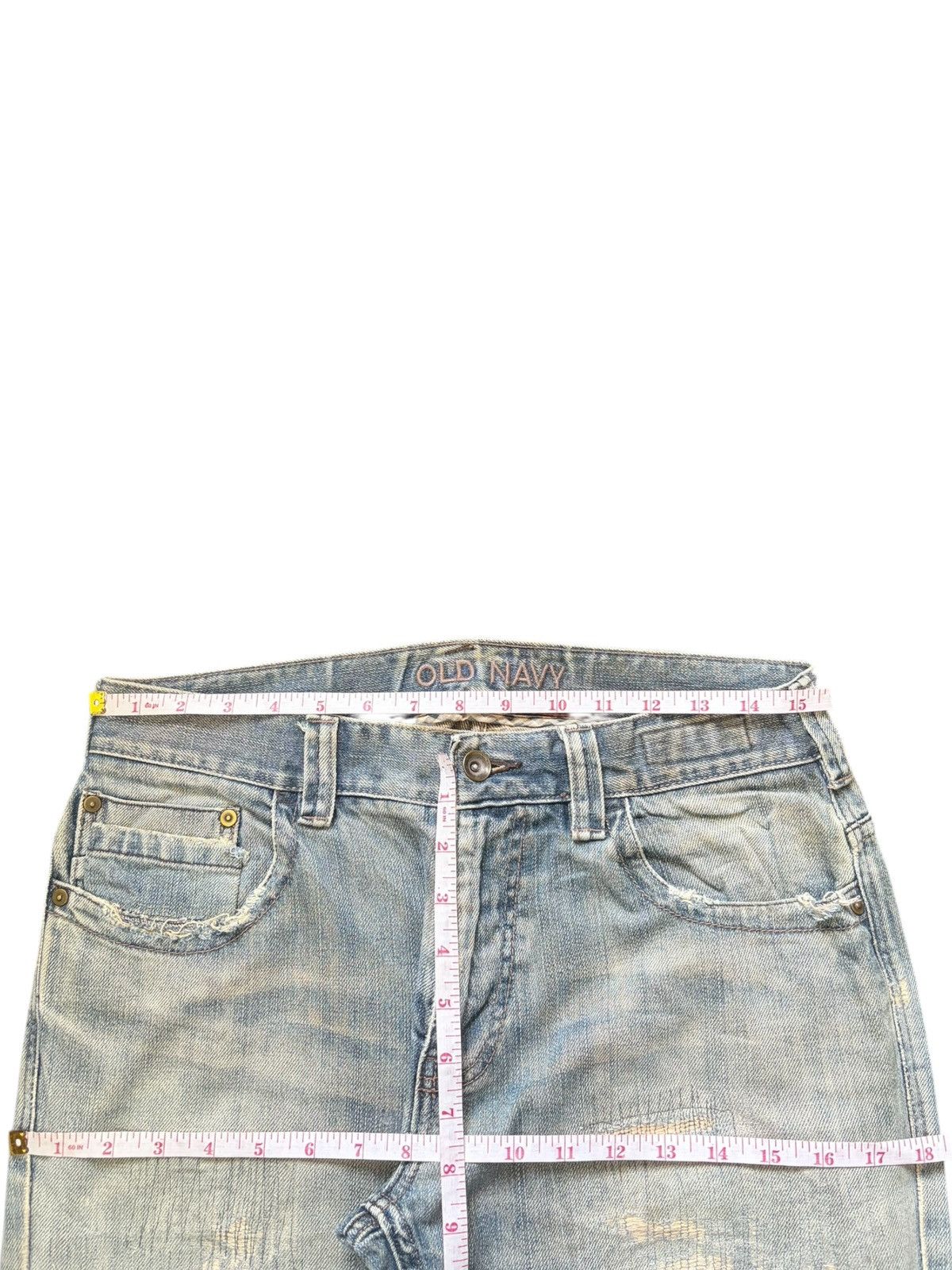Old Navy Vintage Old Navy Distressed Patchwork Flare Jeans Size US 30 / EU 46 - 6 Thumbnail