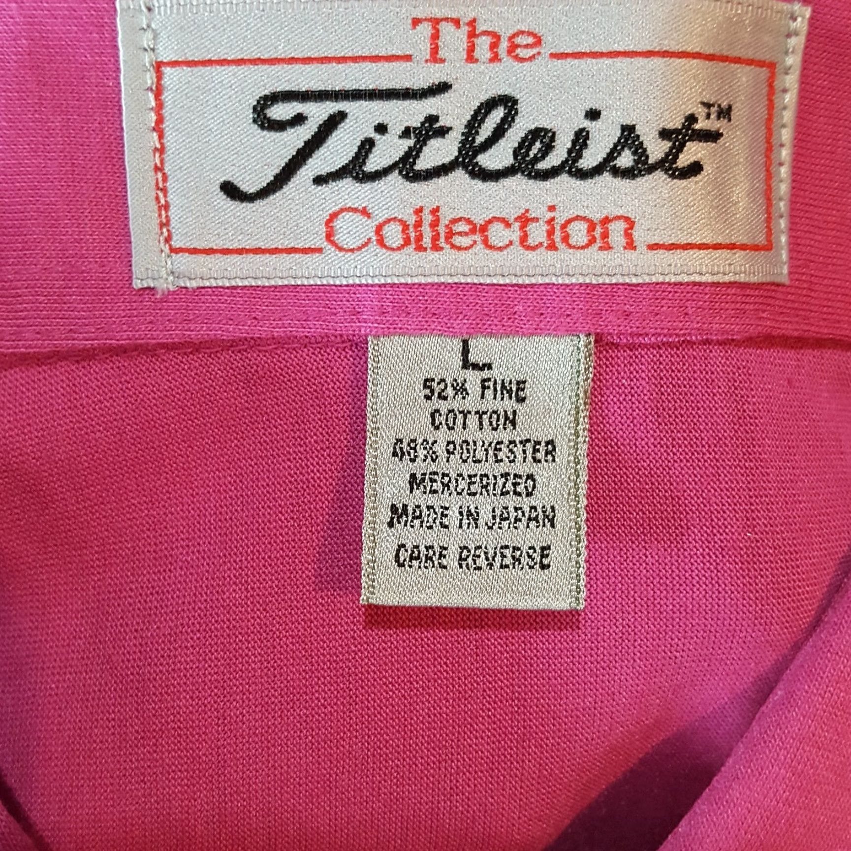Titleist VINTAGE Titleist Polo Shirt 90s Golf Pullover Large Pink Colllared Short Sleeve Embroidered Logo Mens Size US L / EU 52-54 / 3 - 6 Thumbnail