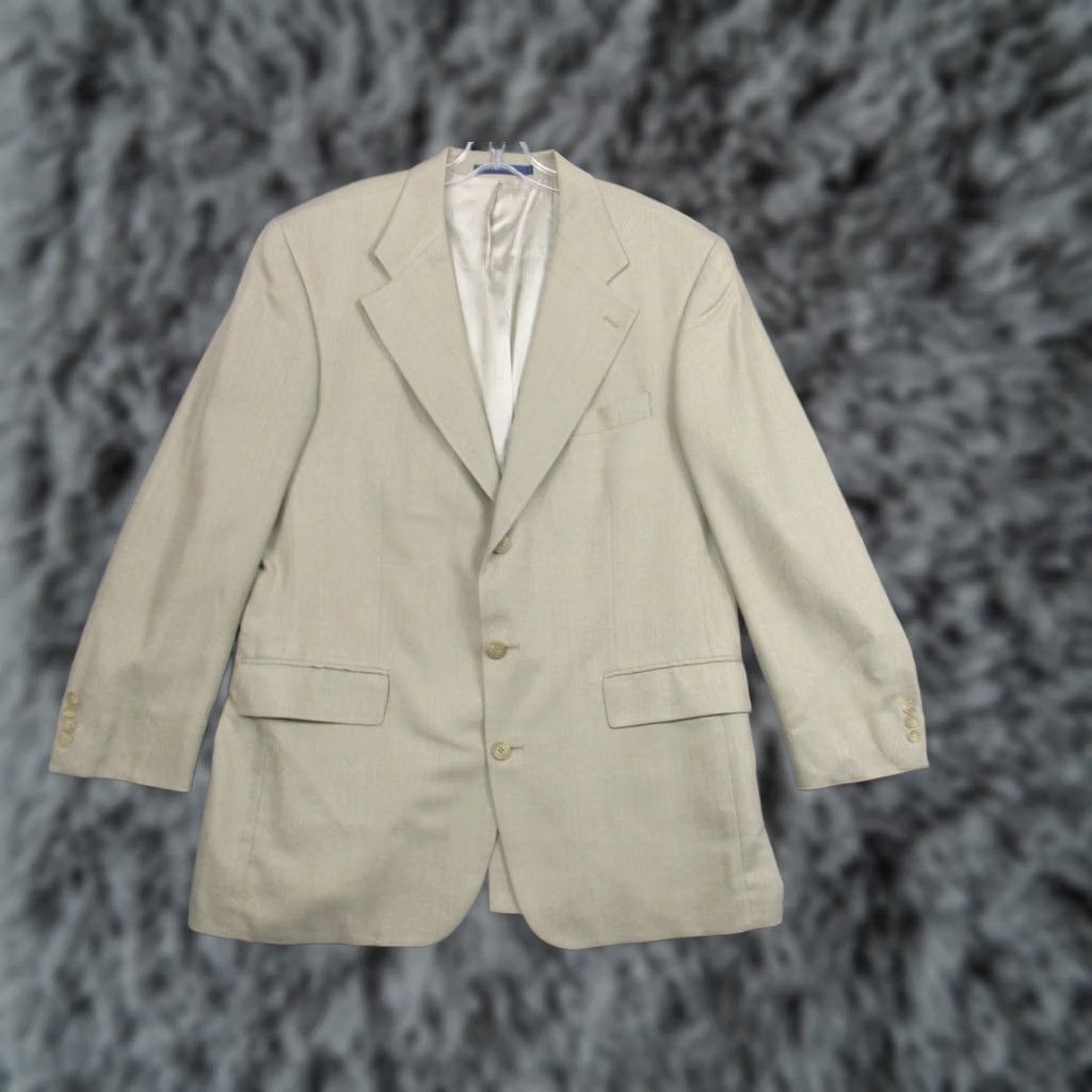 Chaps Chaps Ralph Lauren Sport Coat Mens 44 Beige Herringbone Silk Wool Size US S / EU 44-46 / 1 - 1 Thumbnail