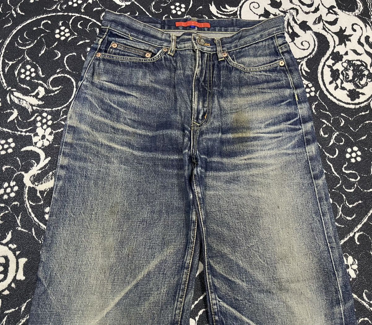 Beauty Beast 90s DRAGON JEANS FLAME POCKET SALVEDGE DISTRESSED Size US 28 / EU 44 - 5 Thumbnail
