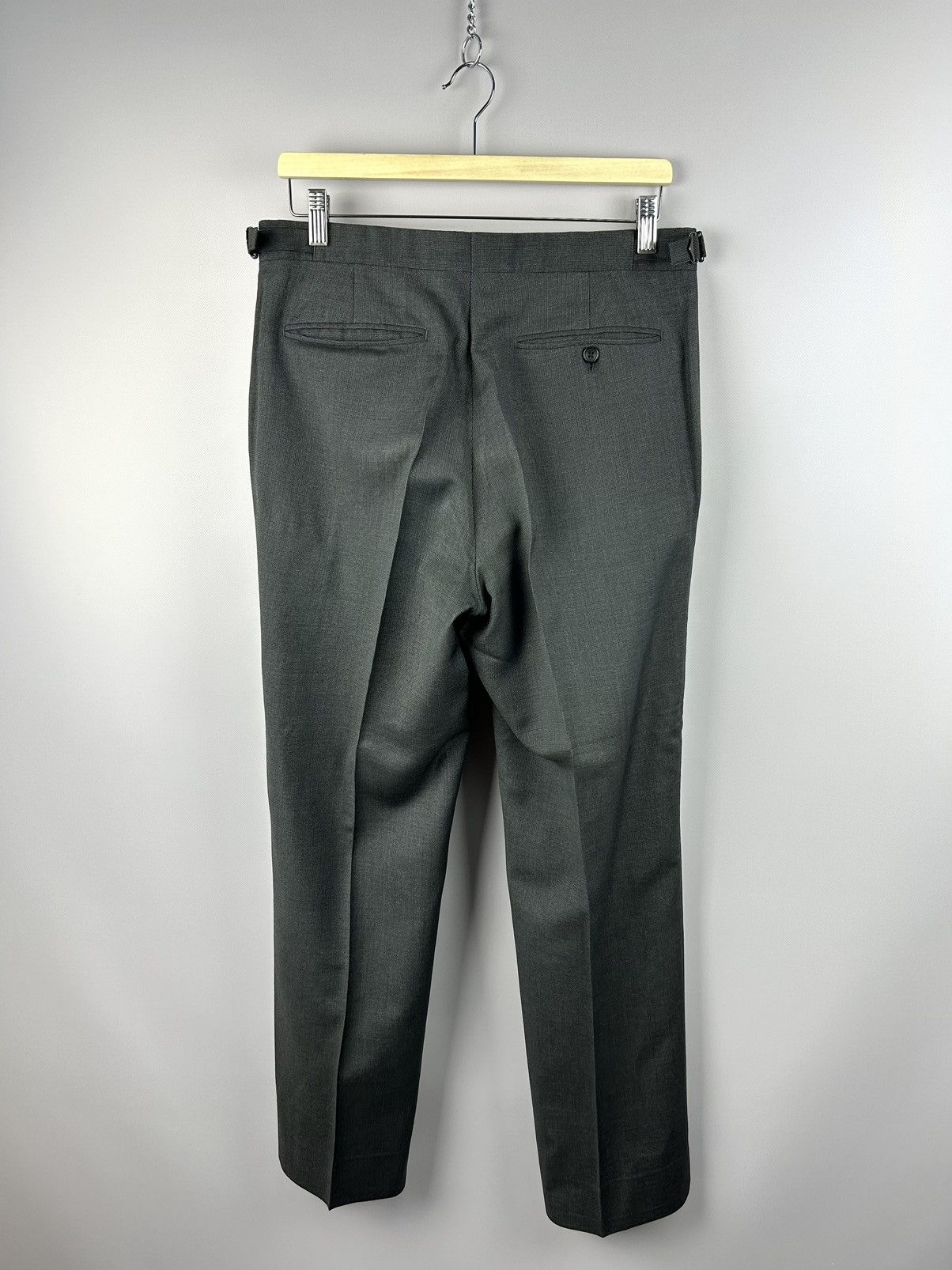 Designer × Ede & Ravenscroft Ede and Ravenscroft Flat Front Grey Pants 100% Wool W31 L32 Size US 31 - 4 Thumbnail