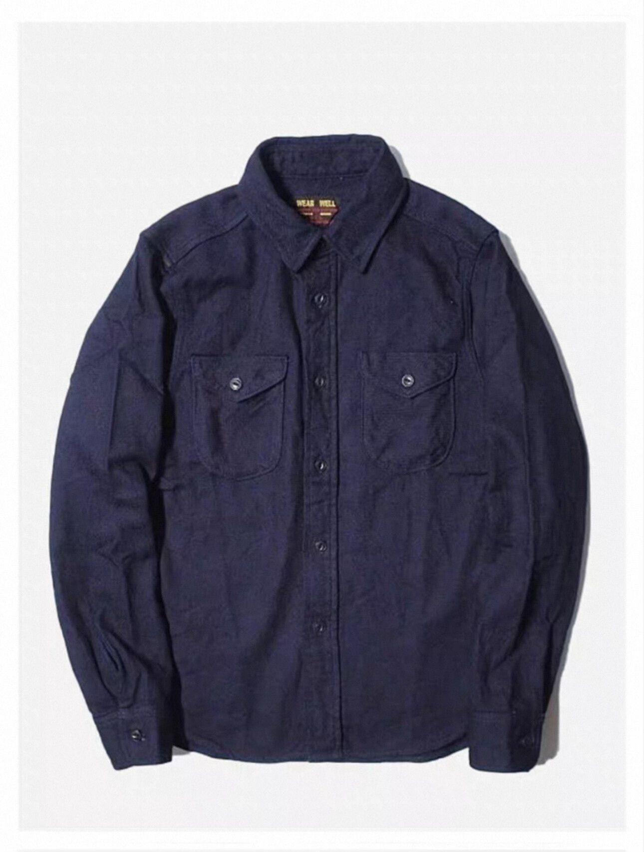UES Japan UES 501655 Indigo Flannel Long Sleeve Shirt Size US L / EU 52-54 / 3 - 1 Thumbnail