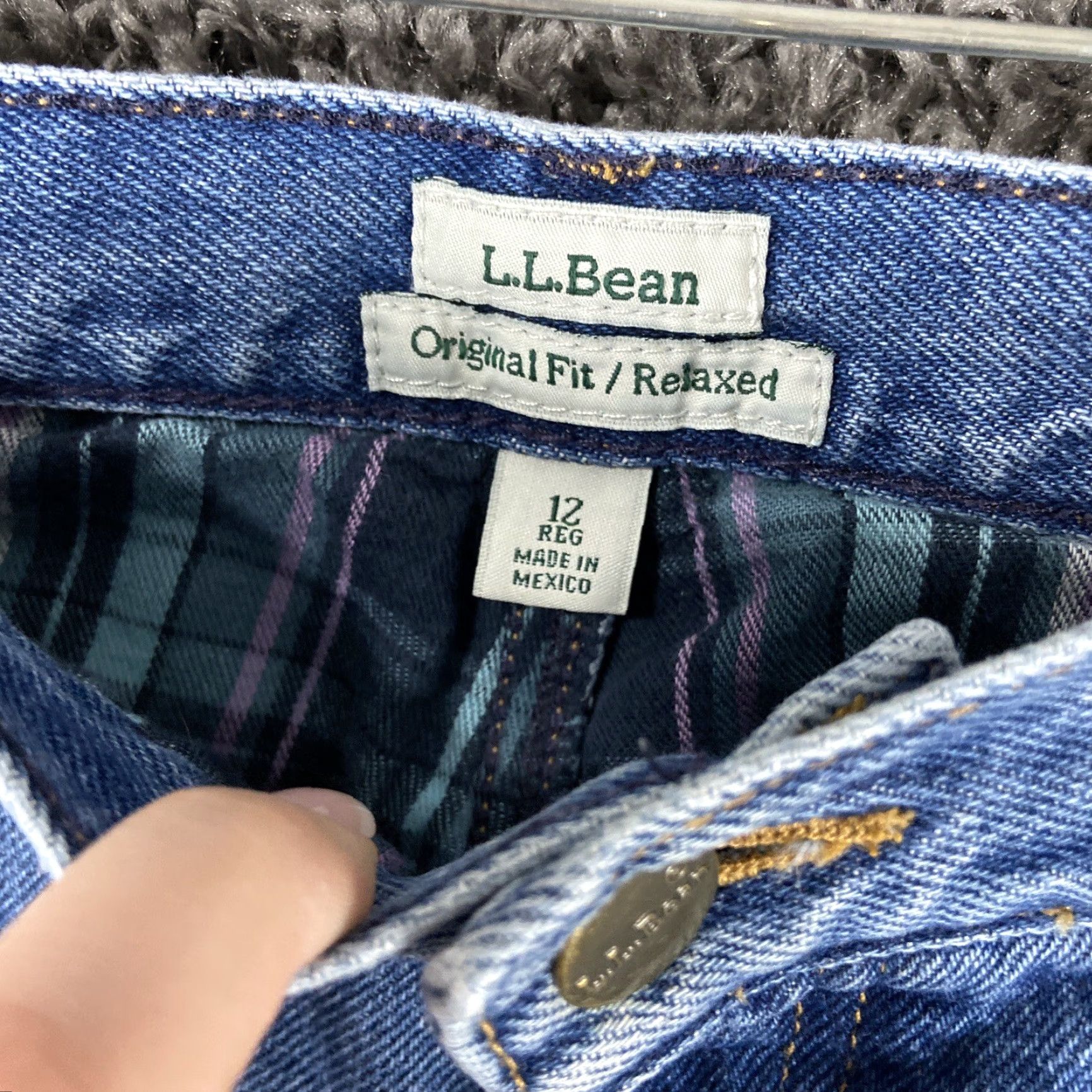 Vintage L.L. Bean Women's Relaxed Fit Lined Blue Jeans Size 12 Regular - Straight Style Size 34" / US 12 / IT 48 - 6 Thumbnail