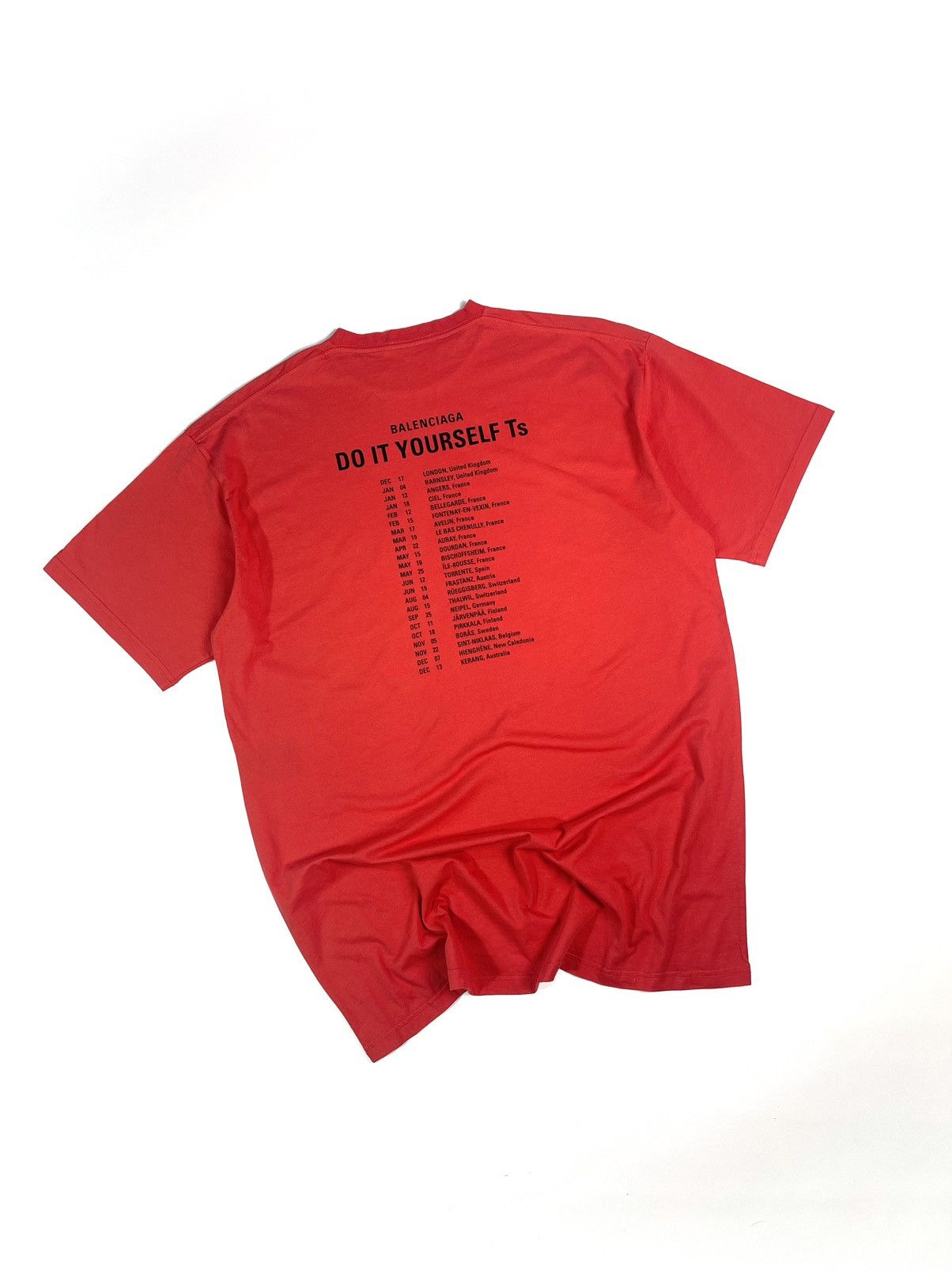 image of Balenciaga Do It Yourself Ts Logo T-Shirt 2017 in Red, Men's (Size Medium)