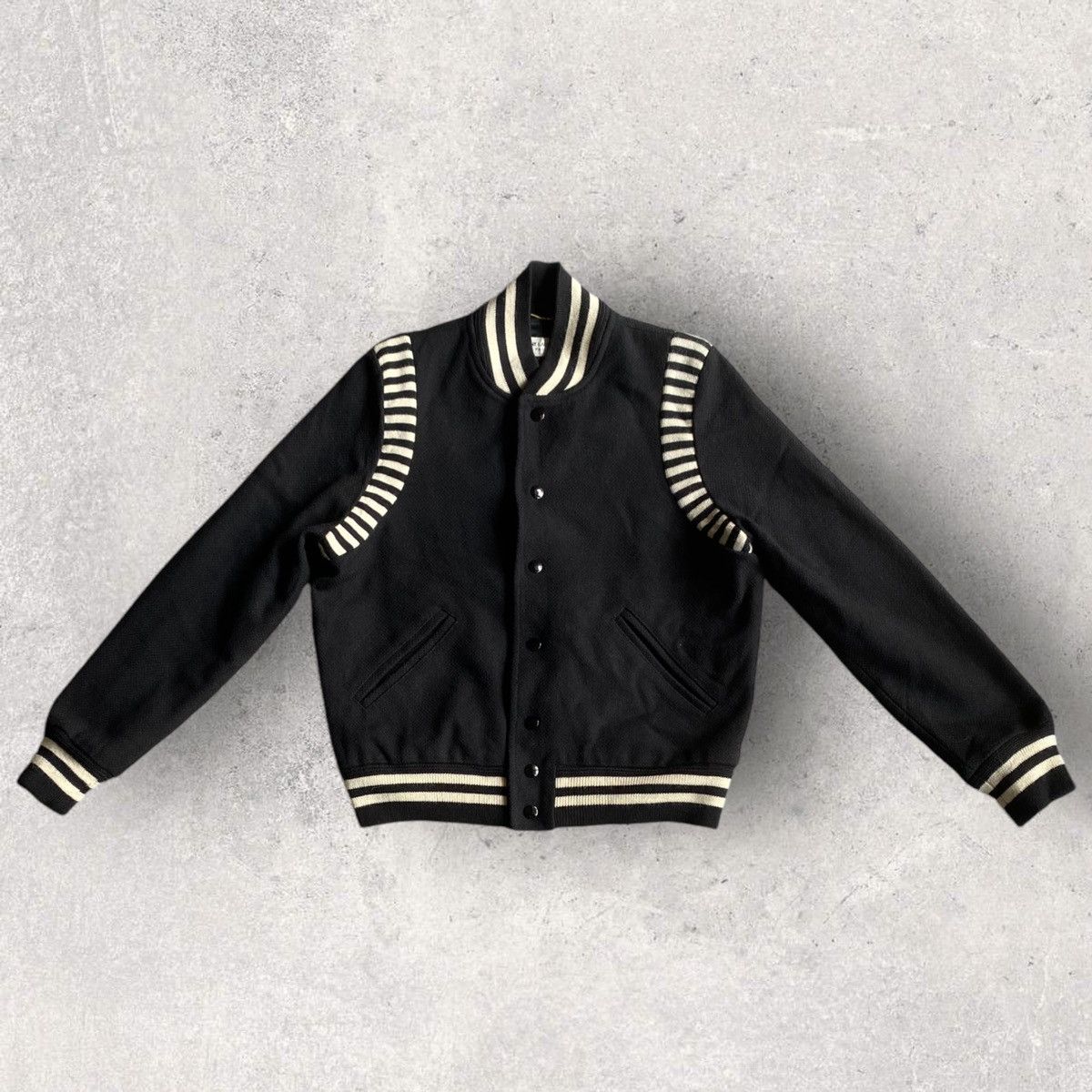 Hedi Slimane × Saint Laurent Paris FW16 Ray Stripped Teddy Jacket Size M / US 6-8 / IT 42-44 - 1 Thumbnail