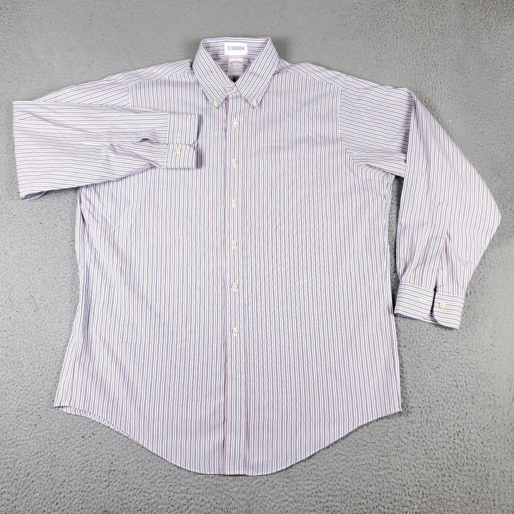 Brooks Brothers Brooks Brothers Dress Shirt Mens 16 Red Striped Long Sleeve Button Classic Regular Fit Size 42R - 2 Thumbnail