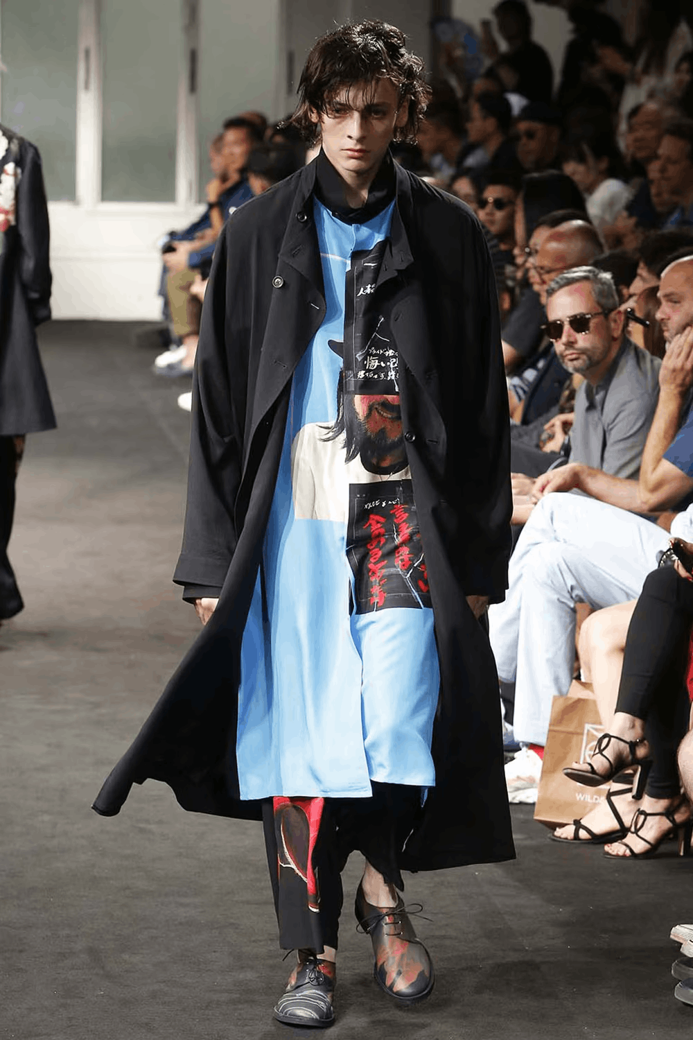 Yohji Yamamoto Yohji Yamamoto Pour Homme SS19 Layered Portrait Print Skirt Size US 32 / EU 48 - 3 Thumbnail